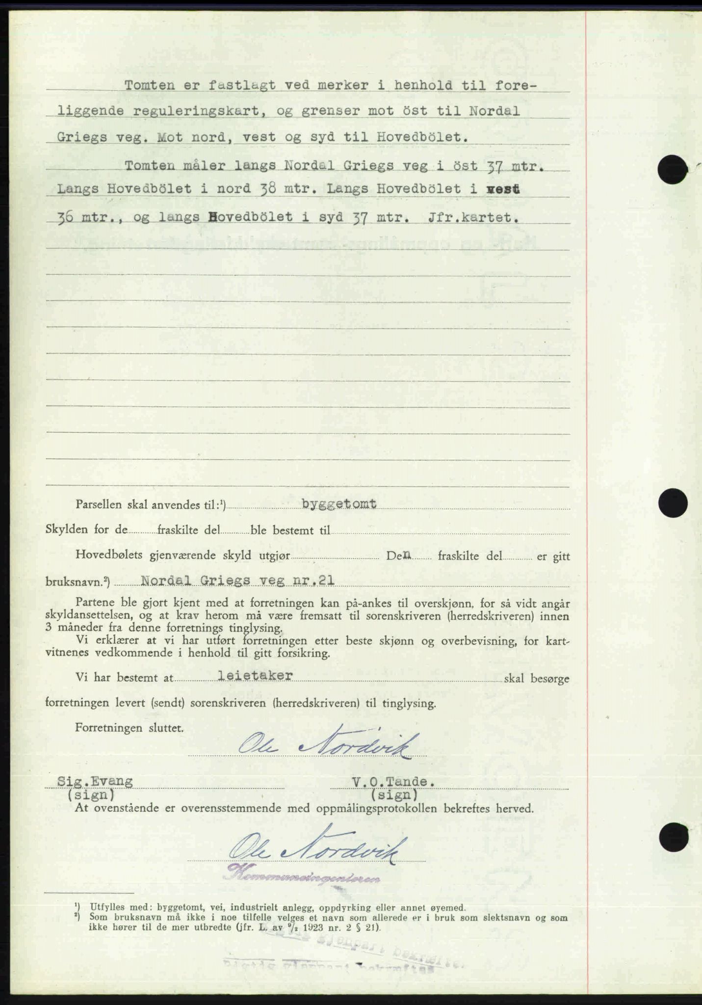 Toten tingrett, SAH/TING-006/H/Hb/Hbc/L0020: Mortgage book no. Hbc-20, 1948-1948, Diary no: : 2920/1948