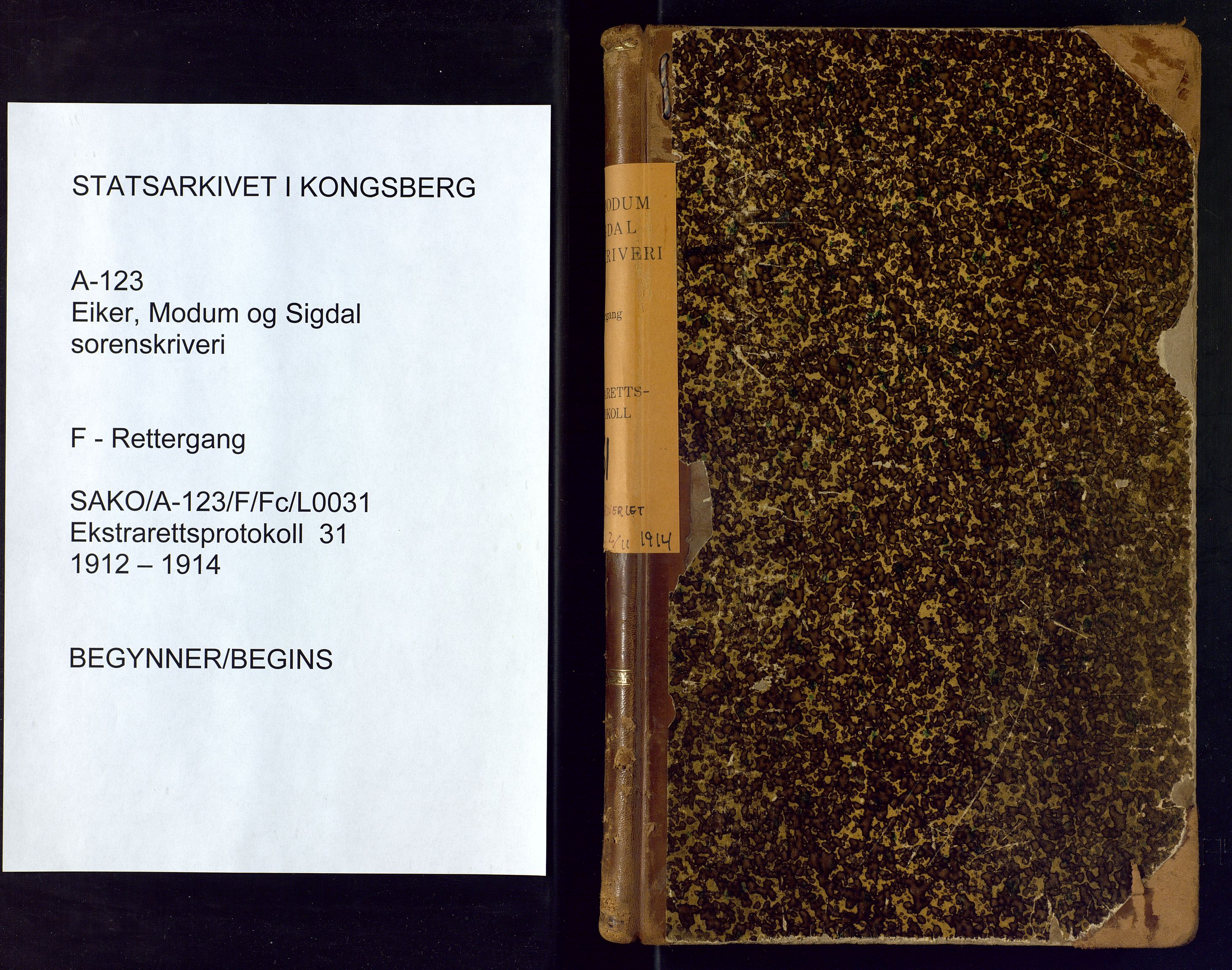 Eiker, Modum og Sigdal sorenskriveri, AV/SAKO-A-123/F/Fc/L0031: Ekstrarettsprotokoll - sorenskriveriet, 1912-1914