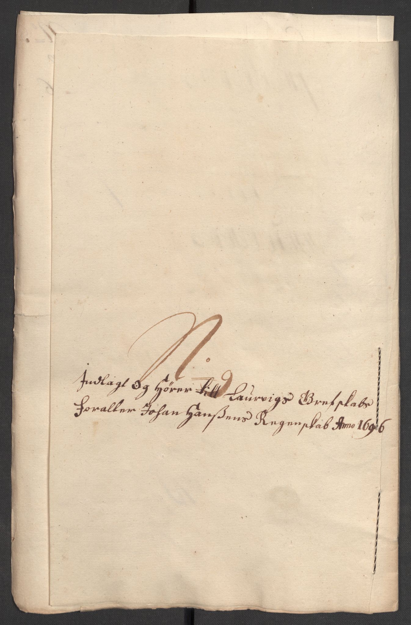 Rentekammeret inntil 1814, Reviderte regnskaper, Fogderegnskap, RA/EA-4092/R33/L1975: Fogderegnskap Larvik grevskap, 1696-1697, p. 97