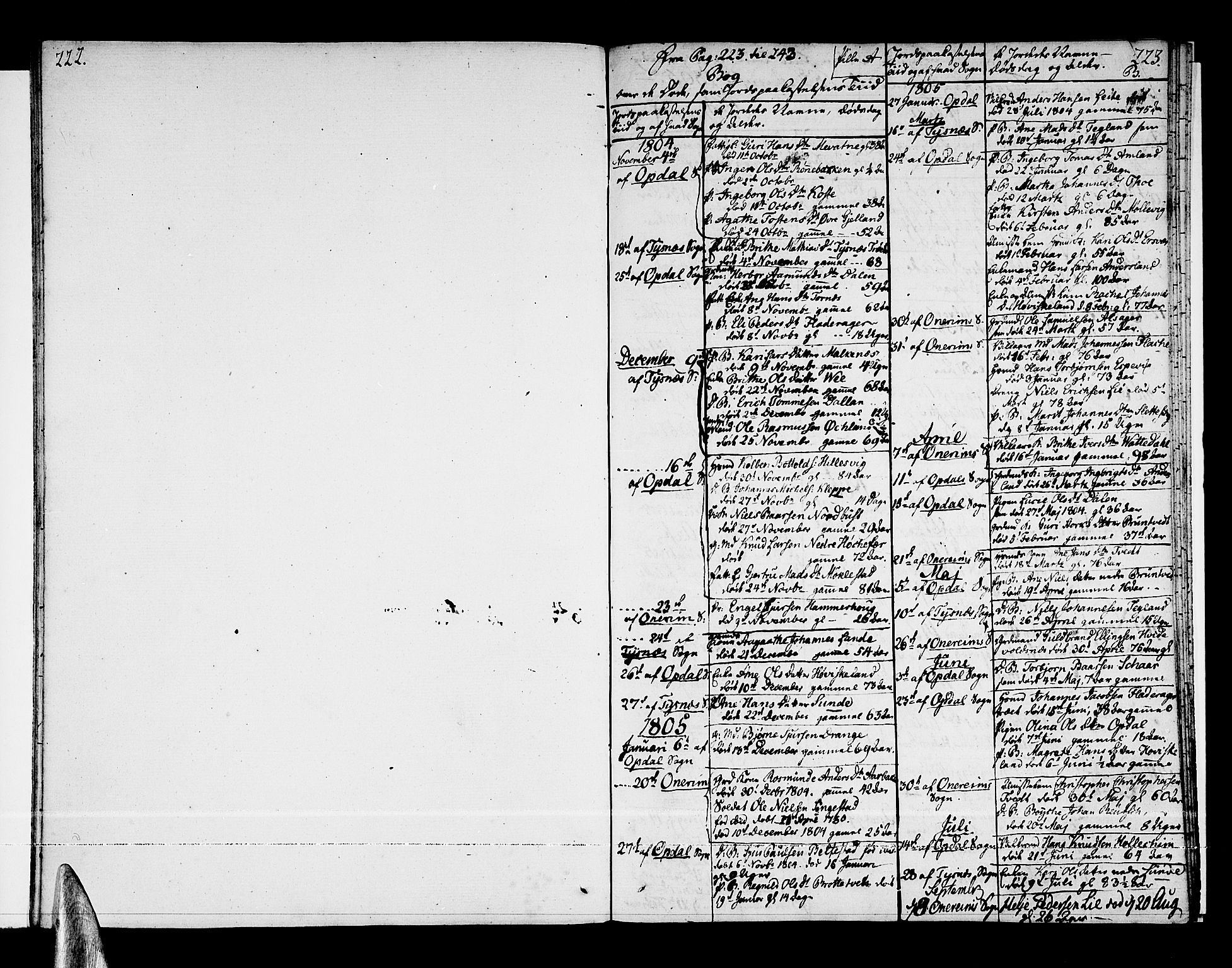 Tysnes sokneprestembete, SAB/A-78601/H/Haa: Parish register (official) no. A 6, 1804-1816, p. 222-223