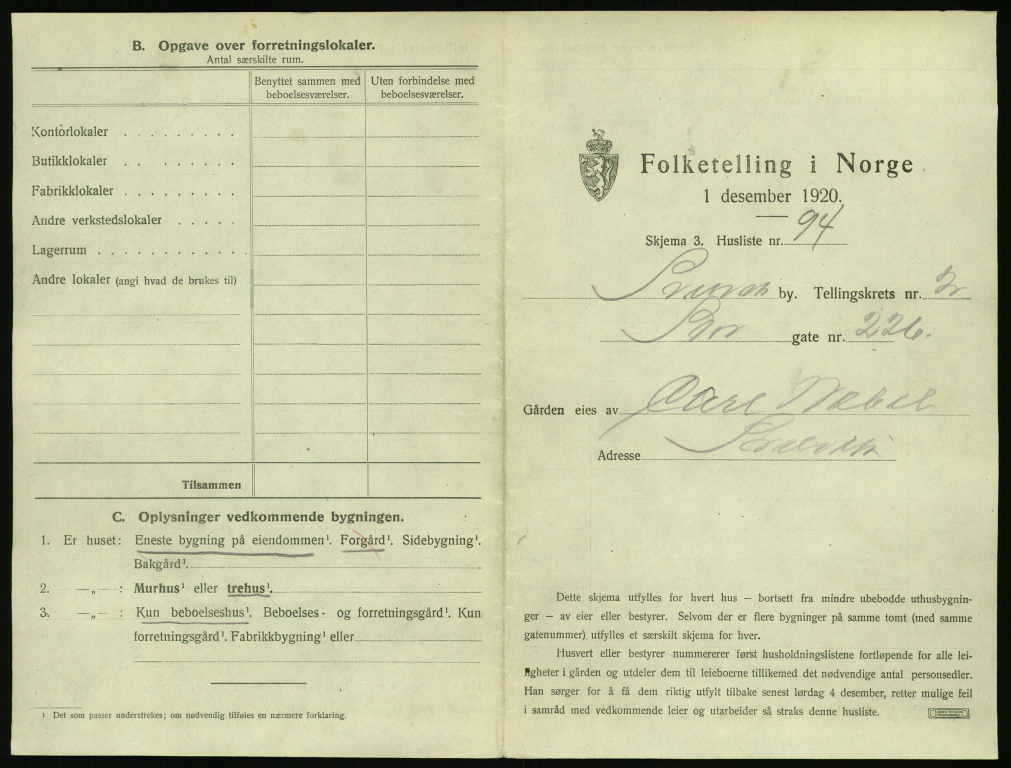 SAKO, 1920 census for Svelvik, 1920, p. 465