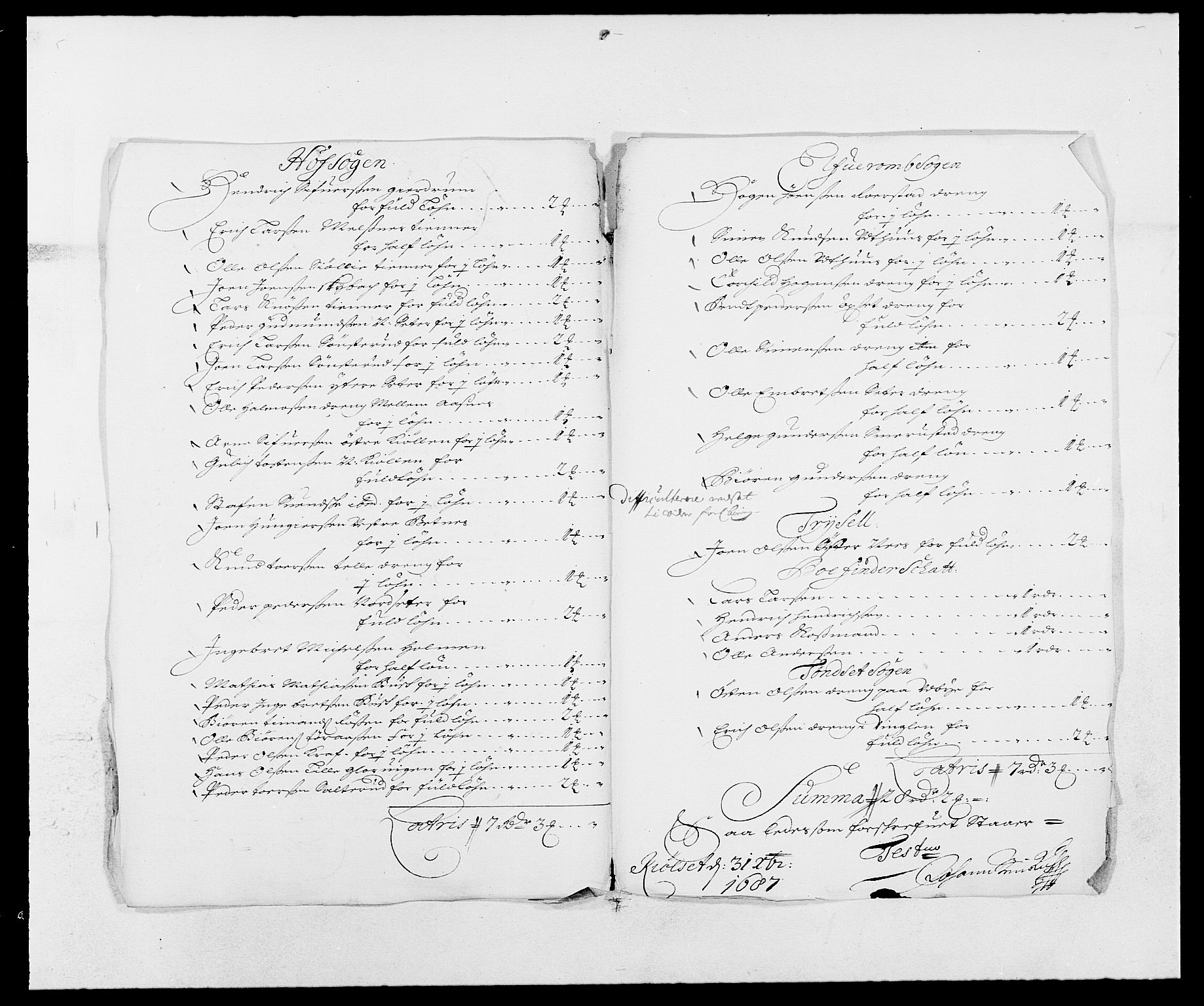 Rentekammeret inntil 1814, Reviderte regnskaper, Fogderegnskap, AV/RA-EA-4092/R13/L0824: Fogderegnskap Solør, Odal og Østerdal, 1687, p. 218