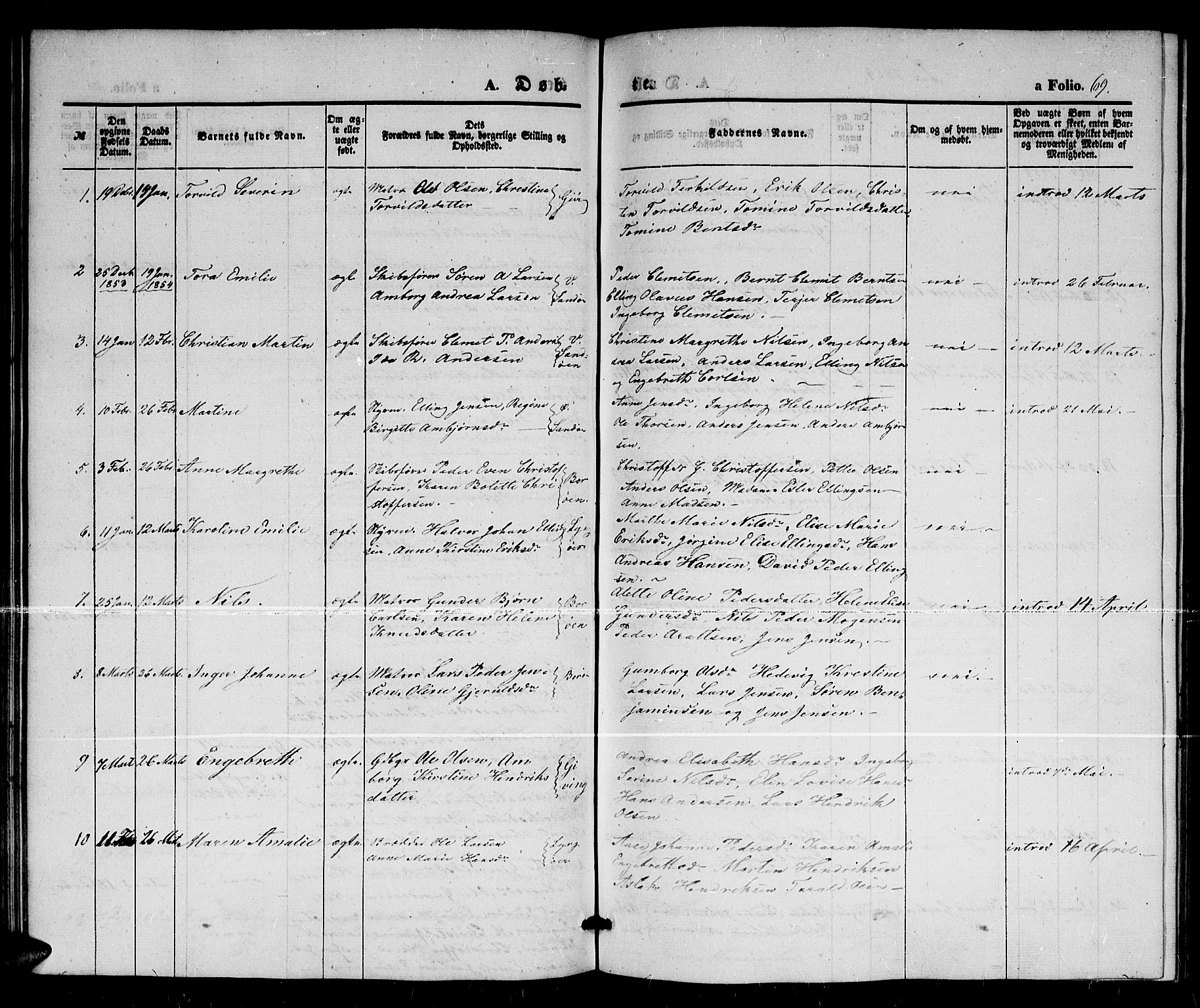 Dypvåg sokneprestkontor, AV/SAK-1111-0007/F/Fb/Fba/L0010: Parish register (copy) no. B 10, 1842-1857, p. 69