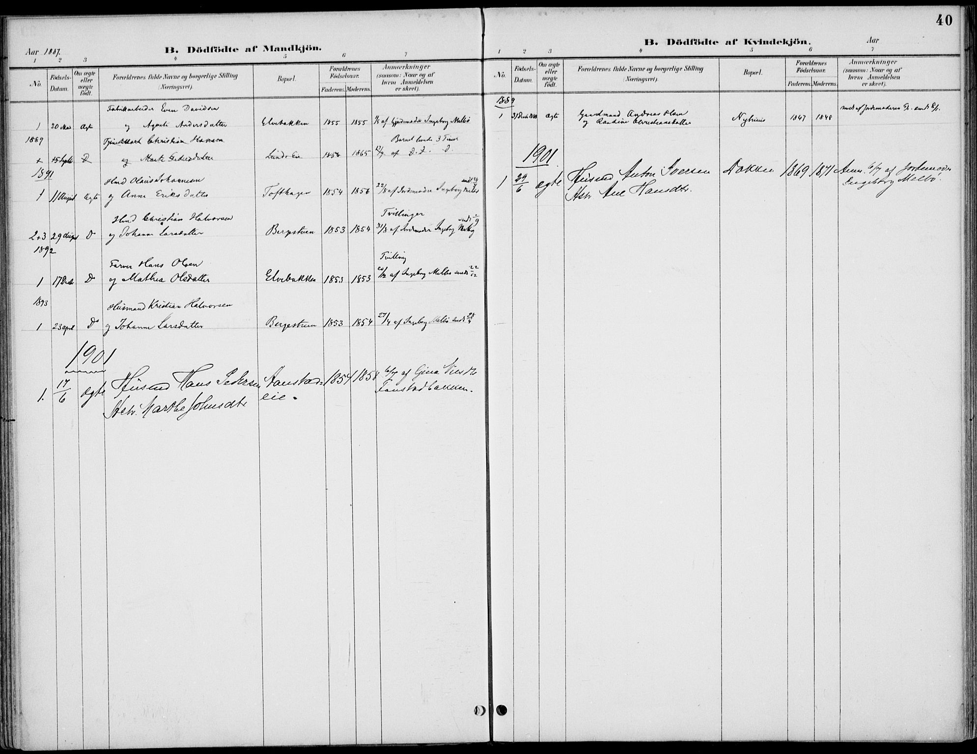 Østre Gausdal prestekontor, SAH/PREST-092/H/Ha/Haa/L0003: Parish register (official) no. 3, 1887-1901, p. 40