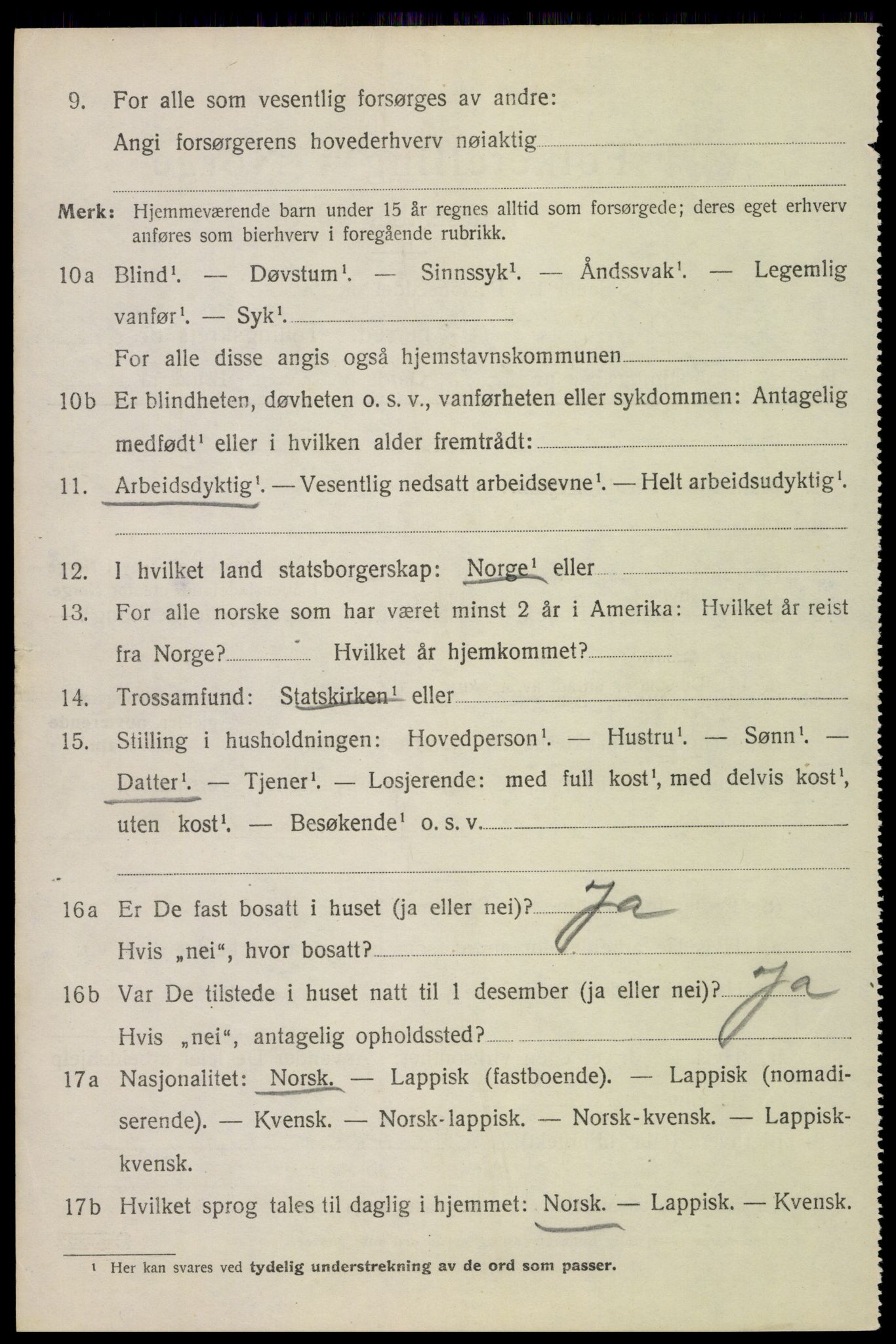 SAT, 1920 census for Hadsel, 1920, p. 18193