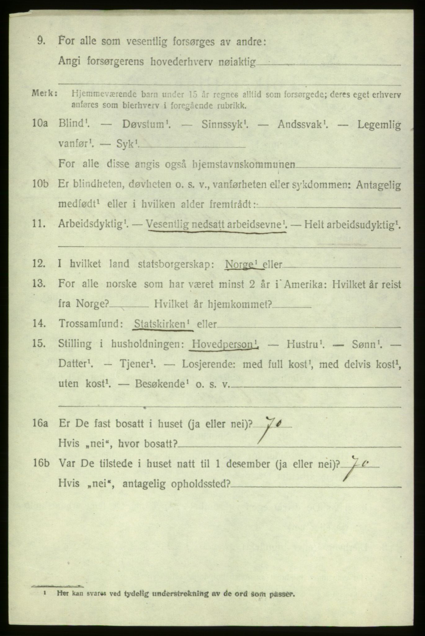 SAB, 1920 census for Stord, 1920, p. 1262