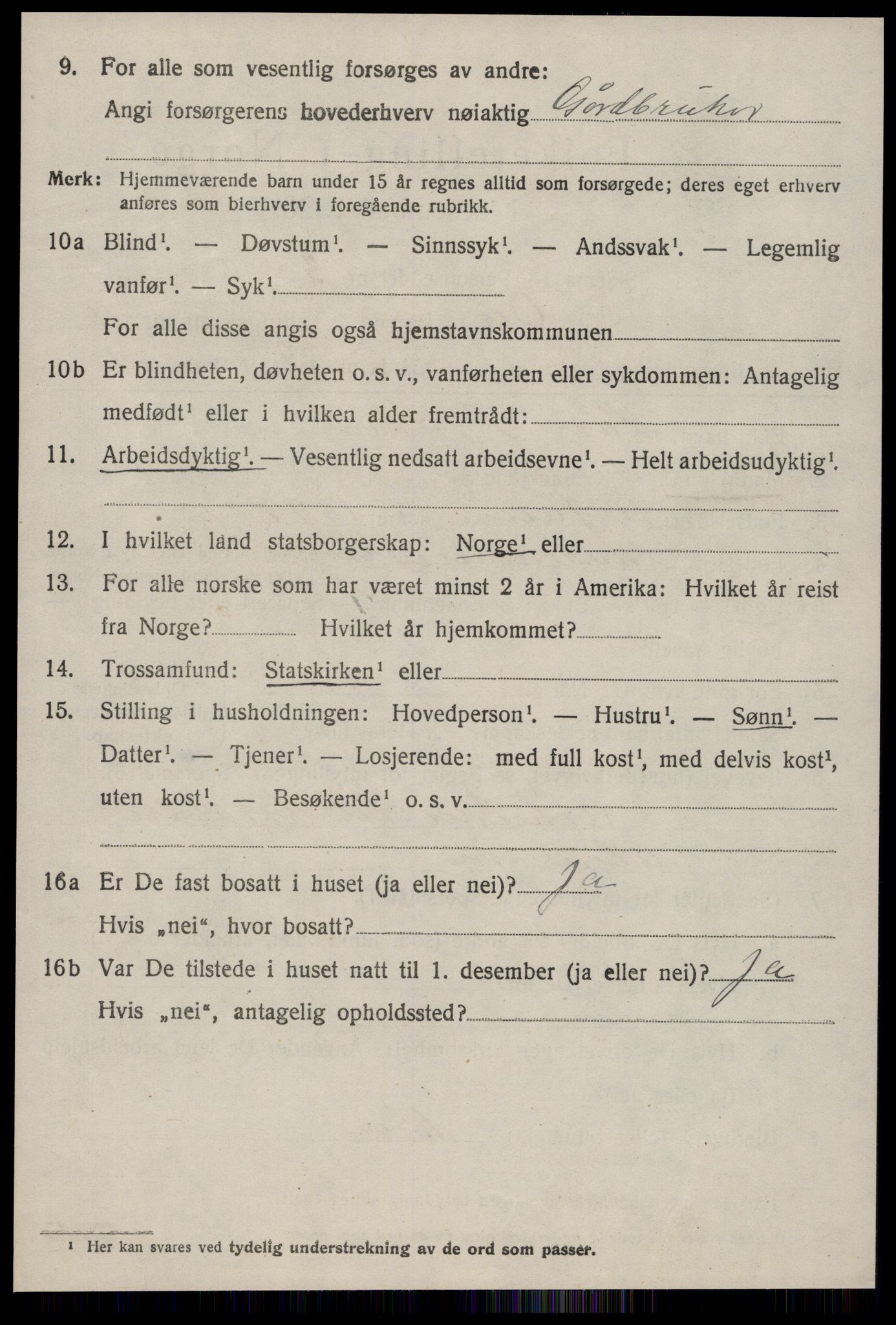 SAT, 1920 census for Veøy, 1920, p. 5574