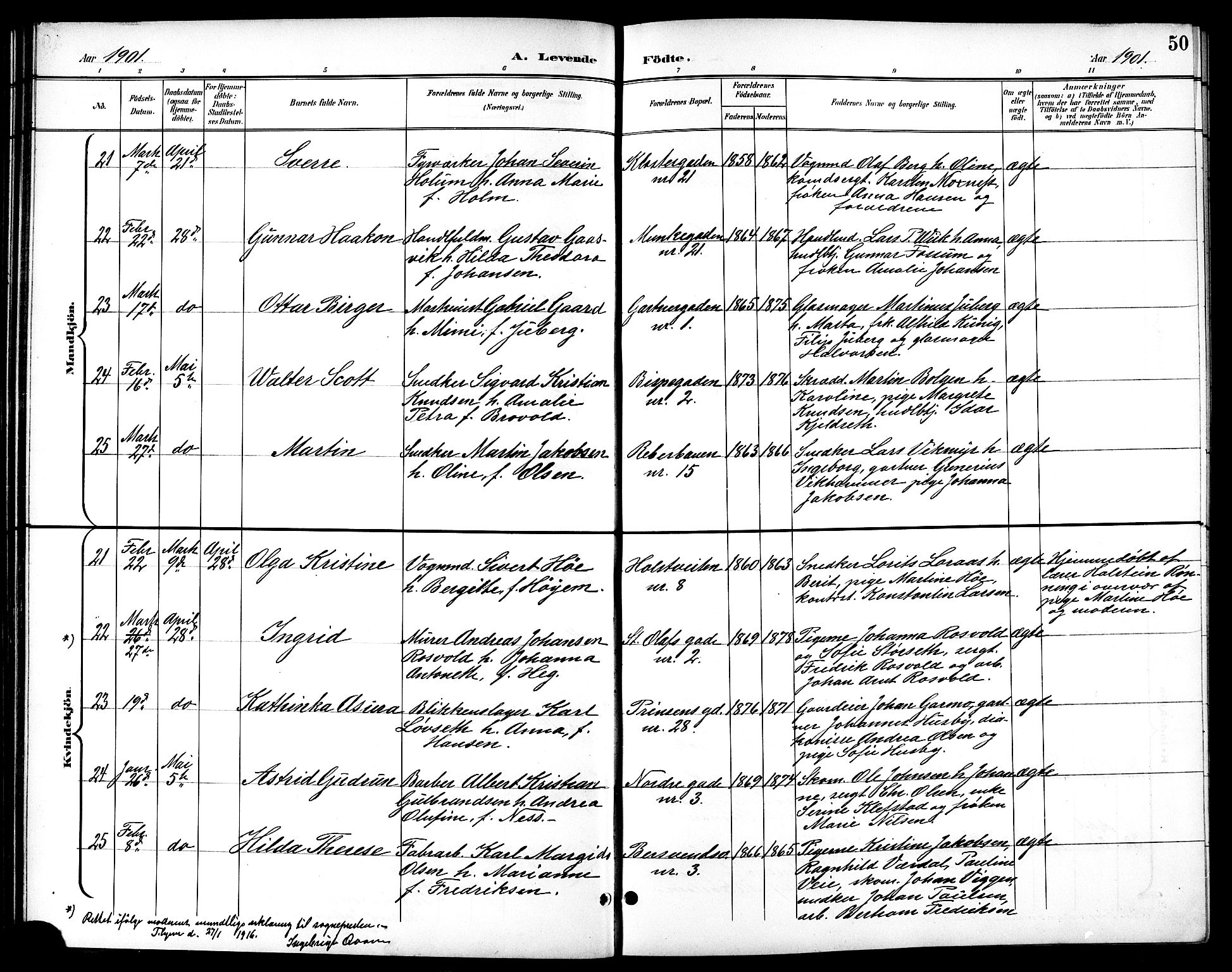 Ministerialprotokoller, klokkerbøker og fødselsregistre - Sør-Trøndelag, AV/SAT-A-1456/601/L0094: Parish register (copy) no. 601C12, 1898-1911, p. 50