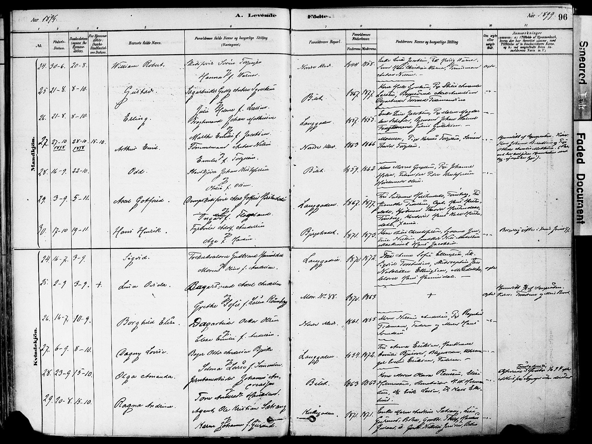 Holmestrand kirkebøker, AV/SAKO-A-346/F/Fa/L0004: Parish register (official) no. 4, 1880-1901, p. 96