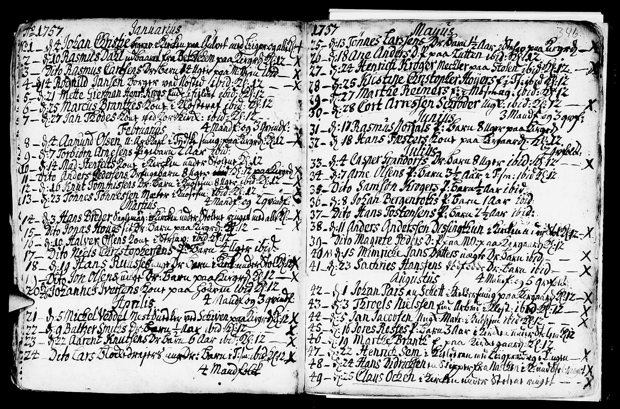 Nykirken Sokneprestembete, AV/SAB-A-77101/H/Haa/L0009: Parish register (official) no. A 9, 1689-1759, p. 346