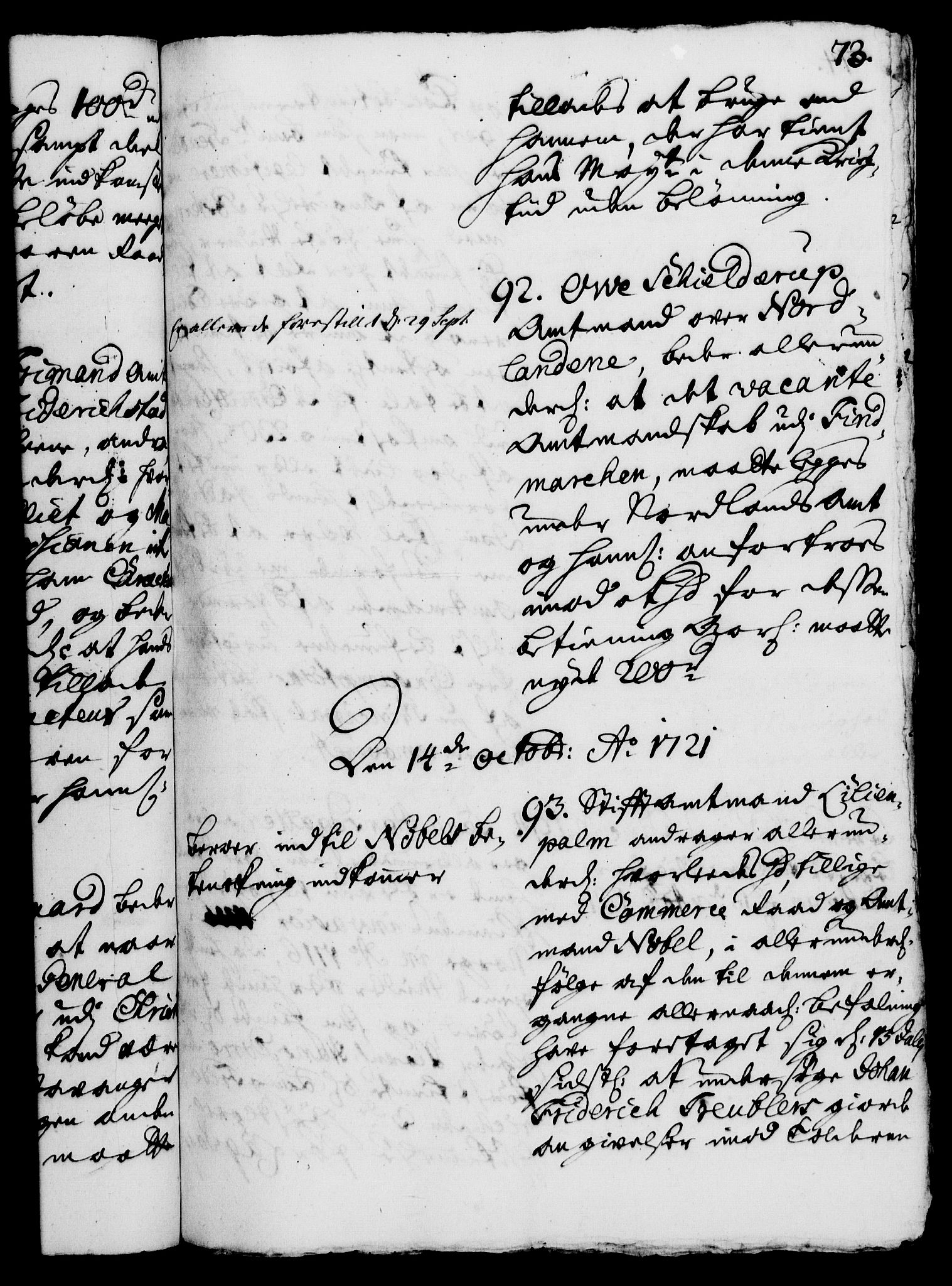 Rentekammeret, Kammerkanselliet, RA/EA-3111/G/Gh/Gha/L0005: Norsk ekstraktmemorialprotokoll (merket RK 53.50), 1721-1723, p. 73