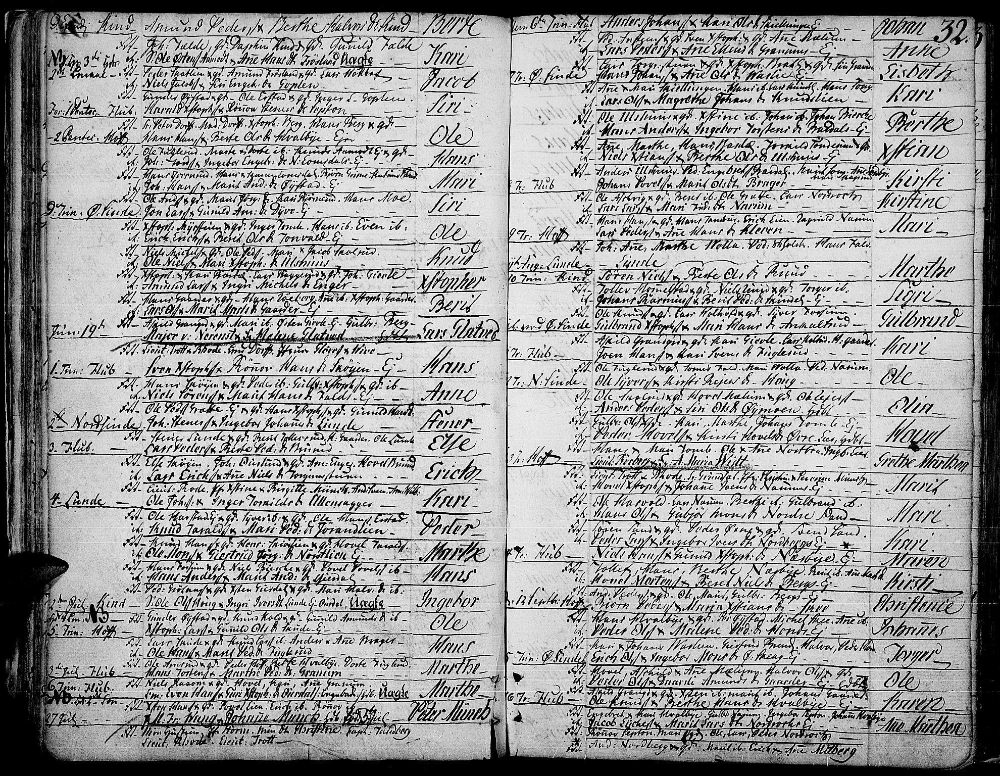 Land prestekontor, SAH/PREST-120/H/Ha/Haa/L0006: Parish register (official) no. 6, 1784-1813, p. 32