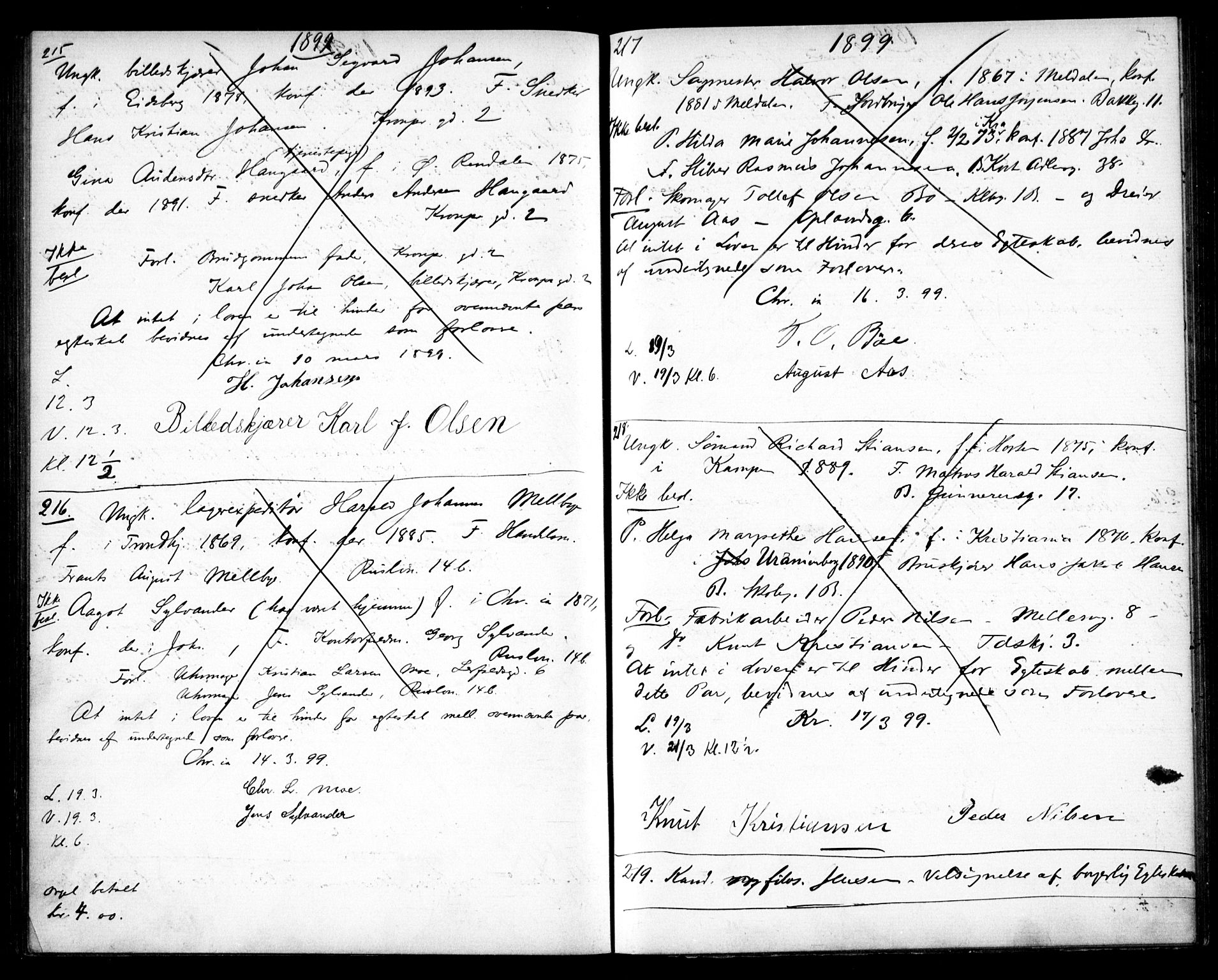 Johannes prestekontor Kirkebøker, AV/SAO-A-10852/H/Ha/L0003: Banns register no. 3, 1894-1900