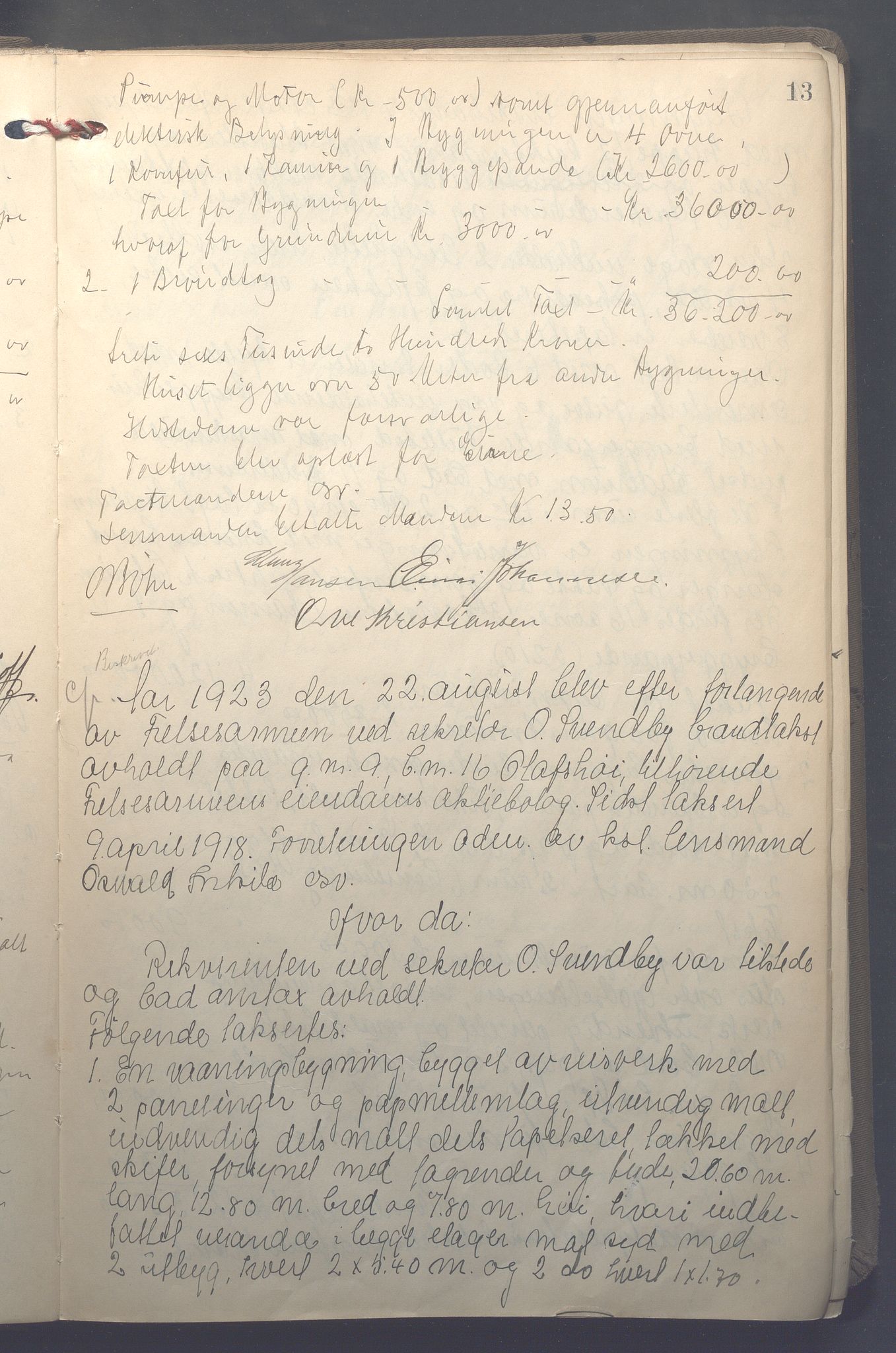 Lensmennene i Aker, OBA/A-10133/F/Fb/L0002: Branntakstprotokoll, 1922-1929, p. 13