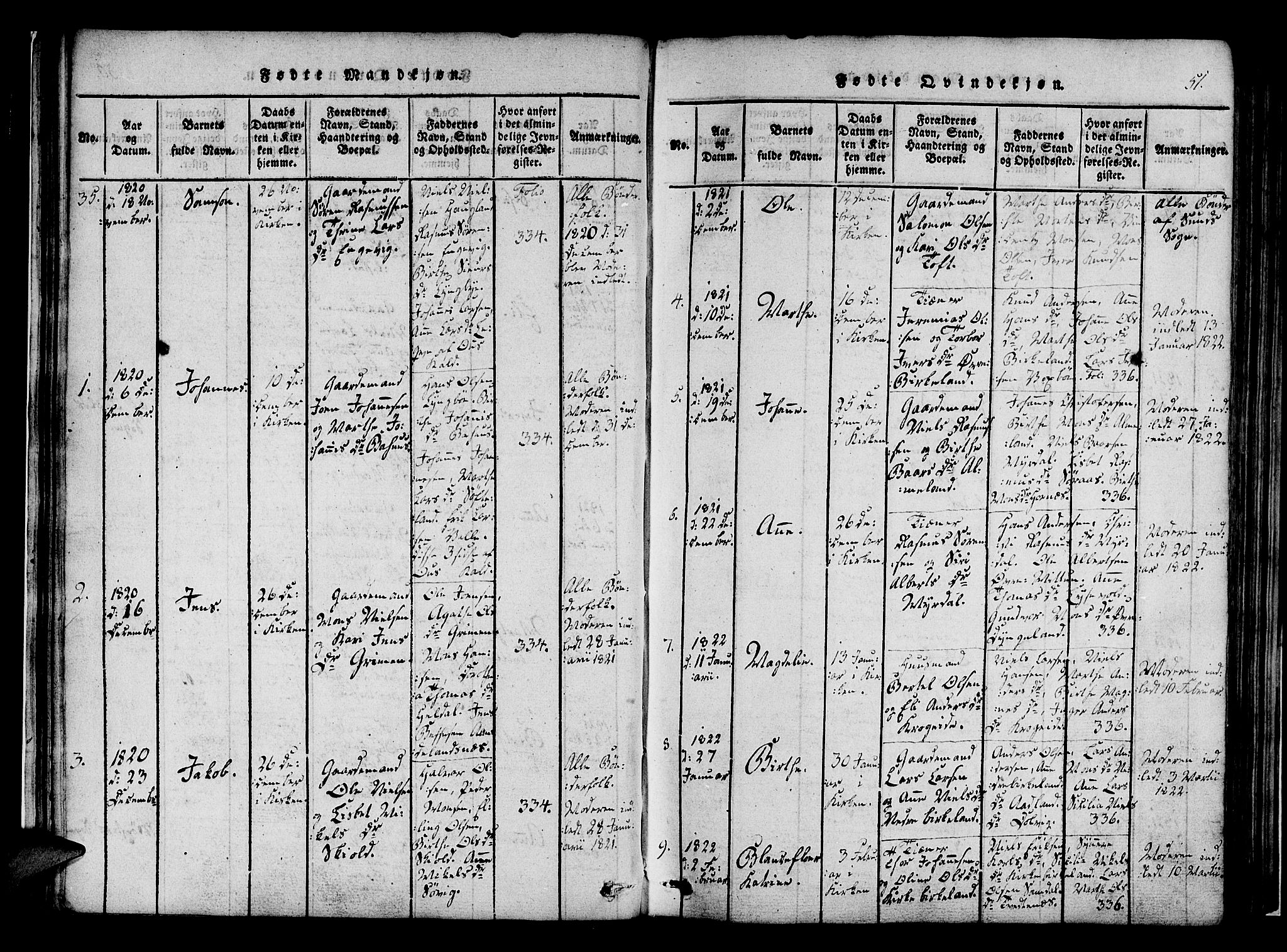 Fana Sokneprestembete, SAB/A-75101/H/Haa/Haaa/L0007: Parish register (official) no. A 7, 1816-1828, p. 51