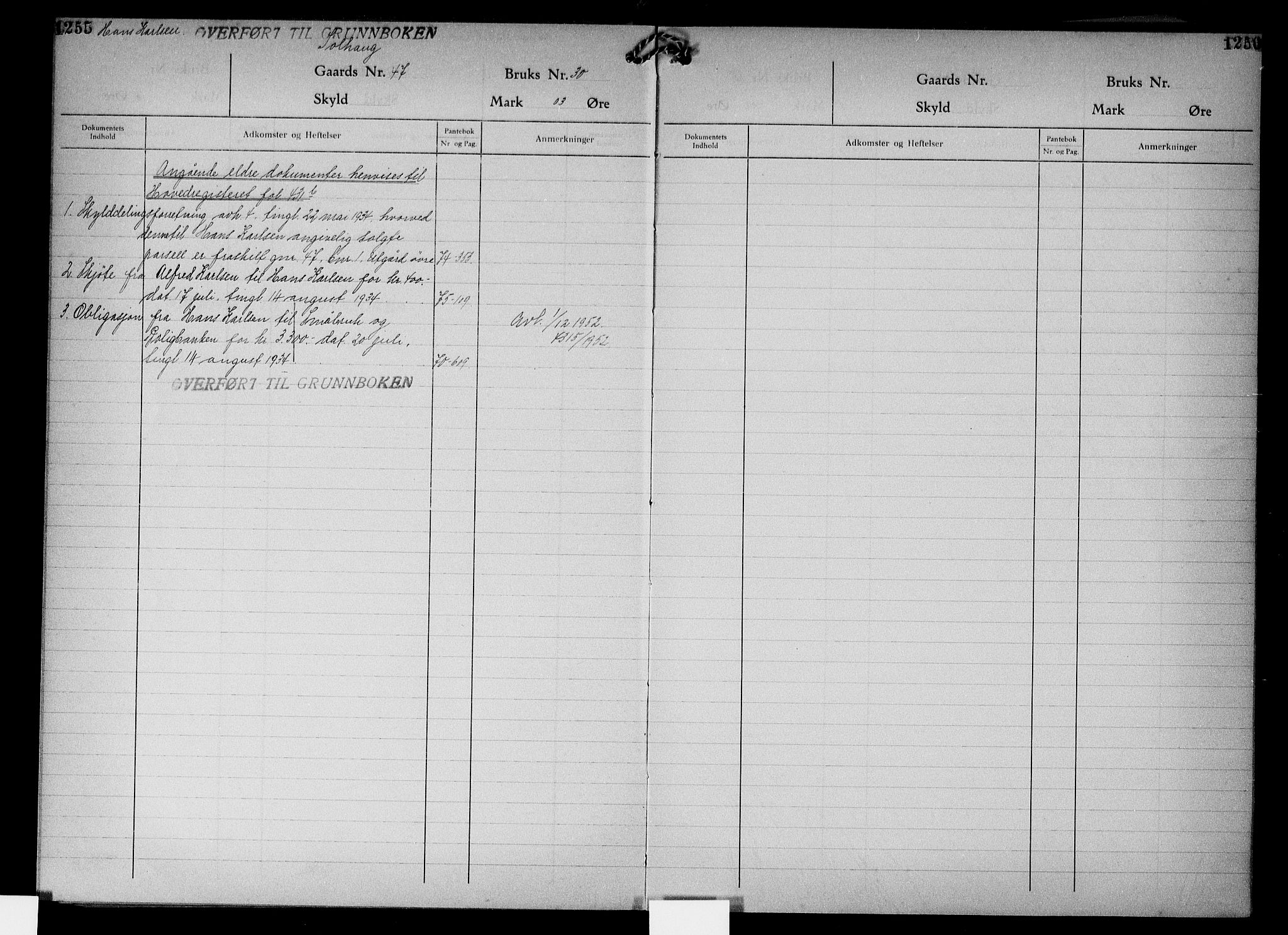 Onsøy sorenskriveri, SAO/A-10474/G/Gb/Gbc/L0004: Mortgage register no. III 4, 1926, p. 1255-1256