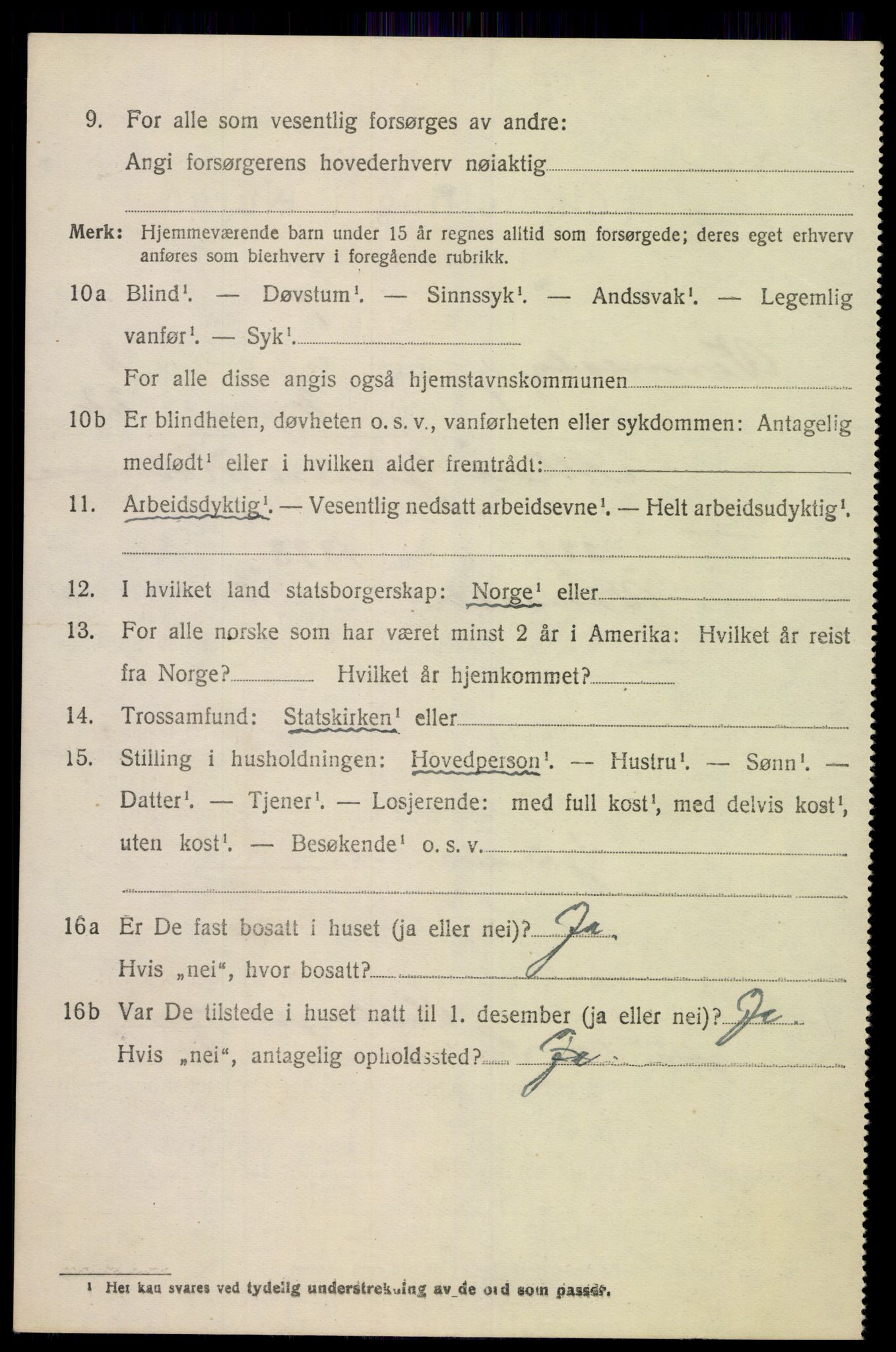 SAK, 1920 census for Vennesla, 1920, p. 1479