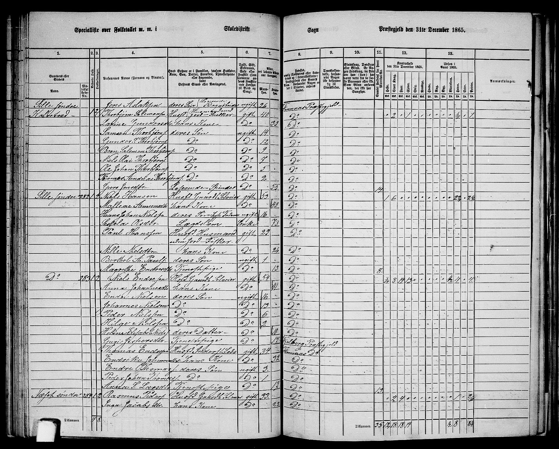 RA, 1865 census for Finnås, 1865, p. 91