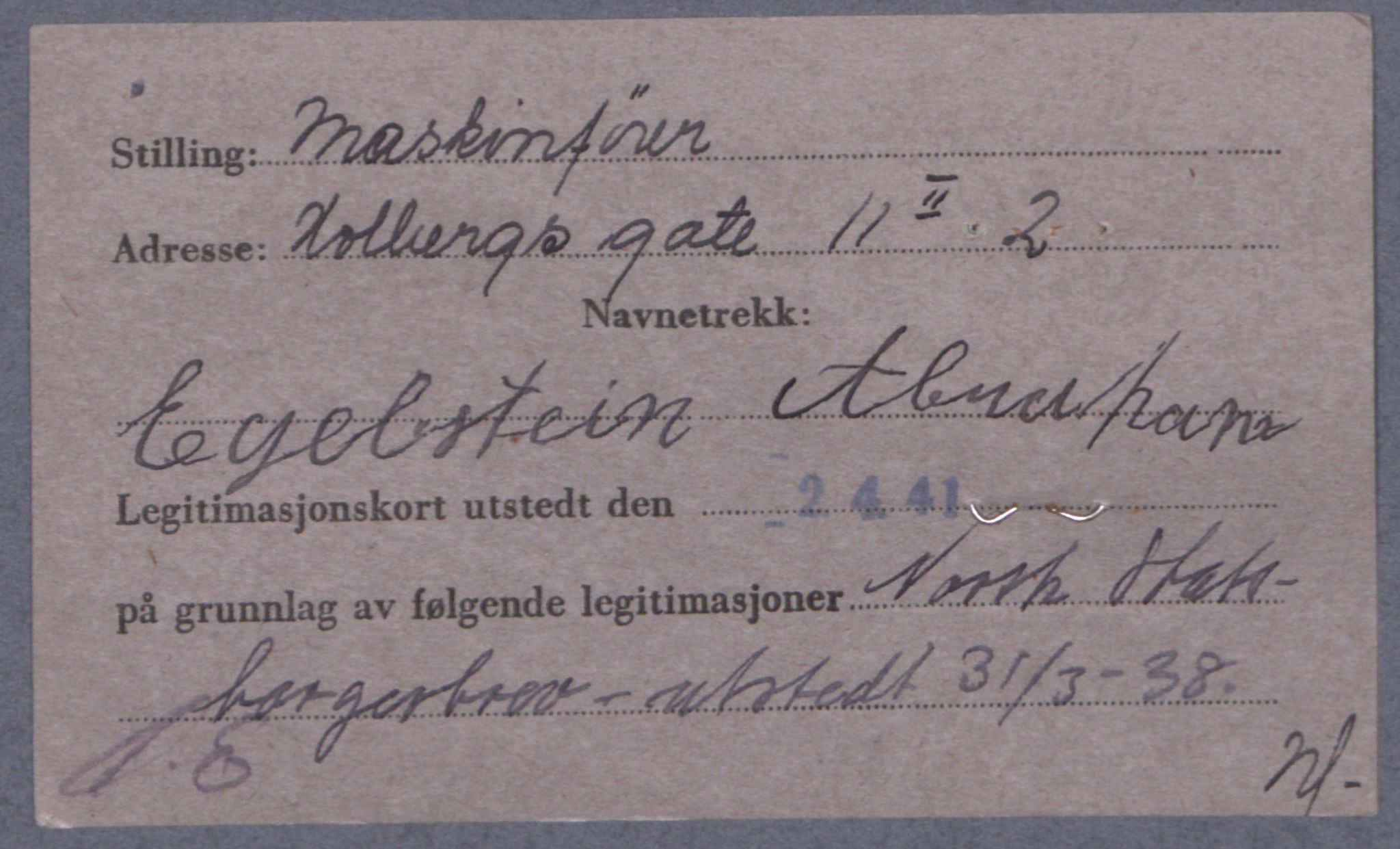 Sosialdepartementet, Våre Falne, RA/S-1708/E/Ee/L0021A: Fotografier av jøder på legitimasjonskort (1941-42), 1941-1942, p. 92
