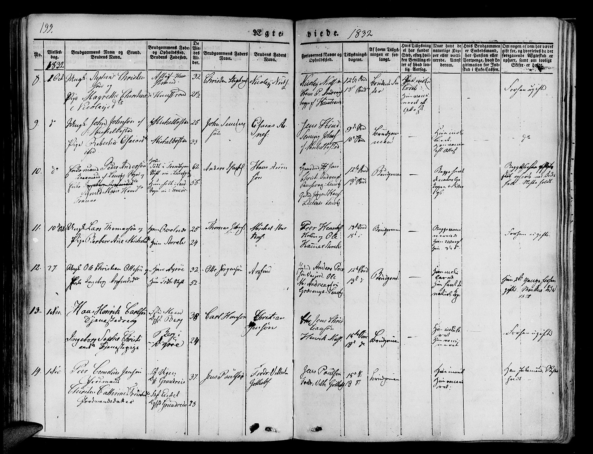 Tranøy sokneprestkontor, SATØ/S-1313/I/Ia/Iaa/L0005kirke: Parish register (official) no. 5, 1829-1844, p. 199