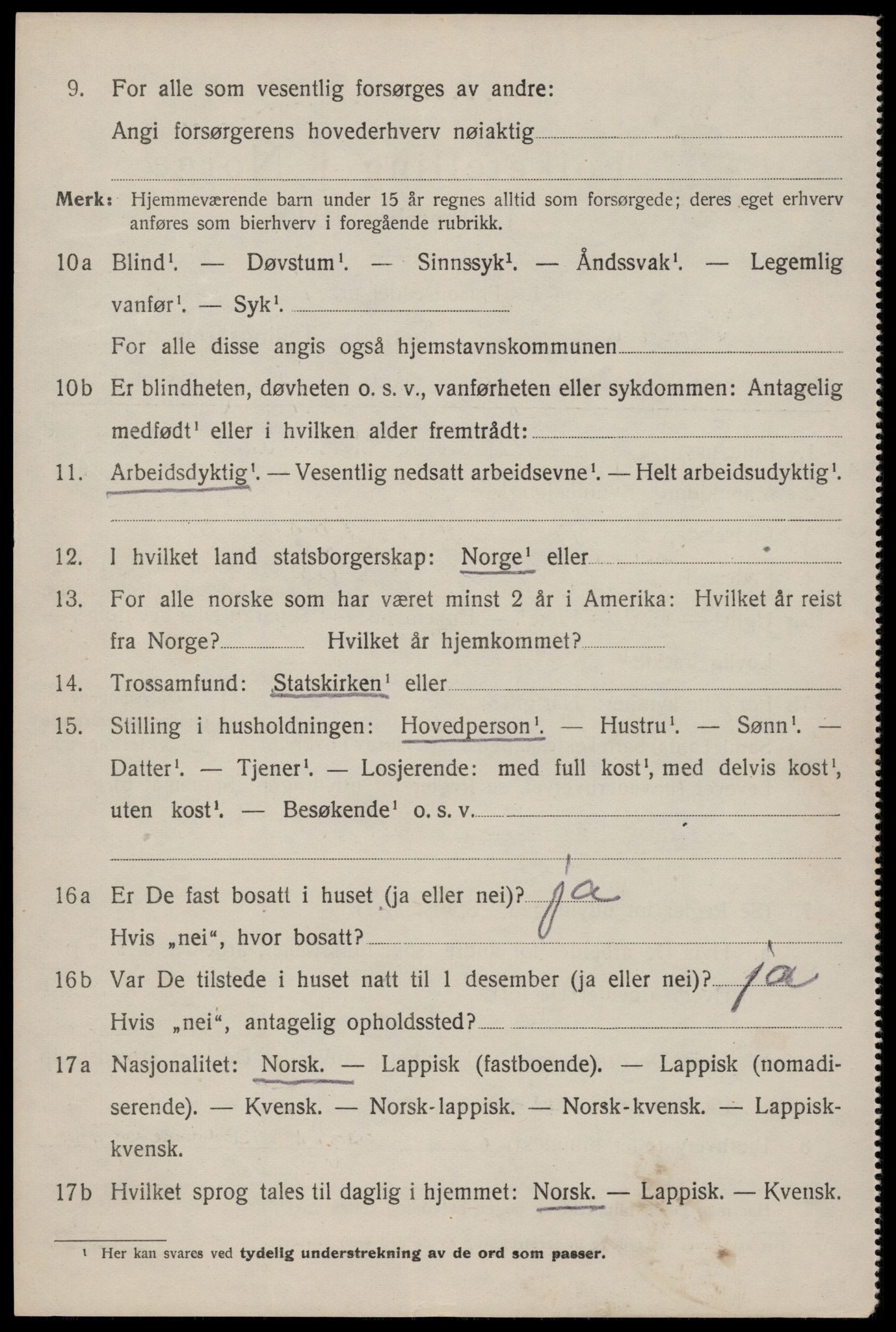 SAT, 1920 census for Værøy, 1920, p. 3646