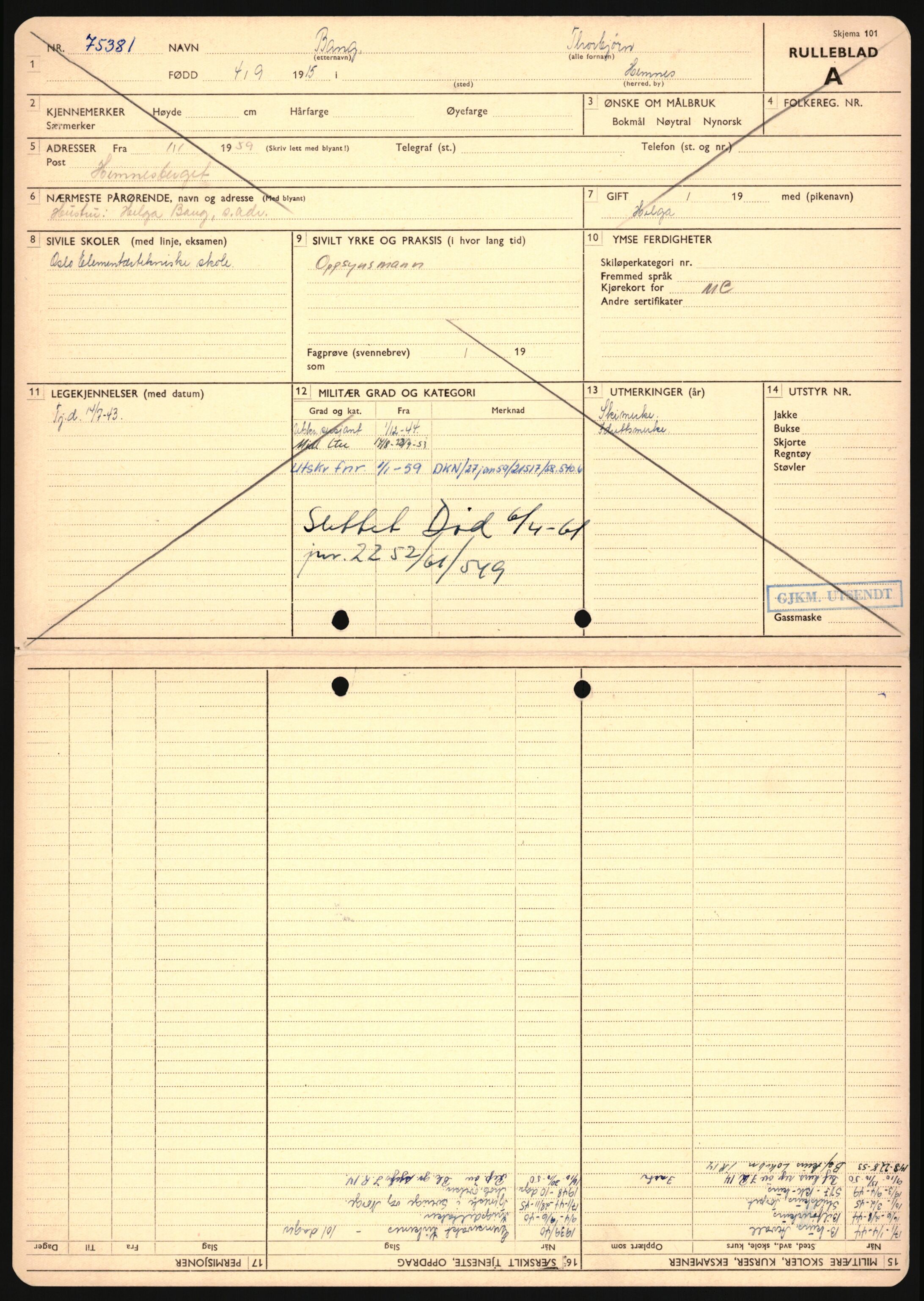 Forsvaret, Sør-Hålogaland landforsvar, AV/RA-RAFA-2552/P/Pa/L0302: Personellmapper for slettet personell, yrkesbefal og vernepliktig befal, født 1913-1916, 1932-1976, p. 288