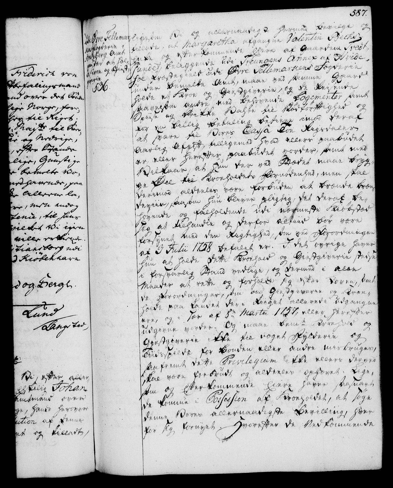 Rentekammeret, Kammerkanselliet, RA/EA-3111/G/Gg/Gga/L0007: Norsk ekspedisjonsprotokoll med register (merket RK 53.7), 1759-1768, p. 587