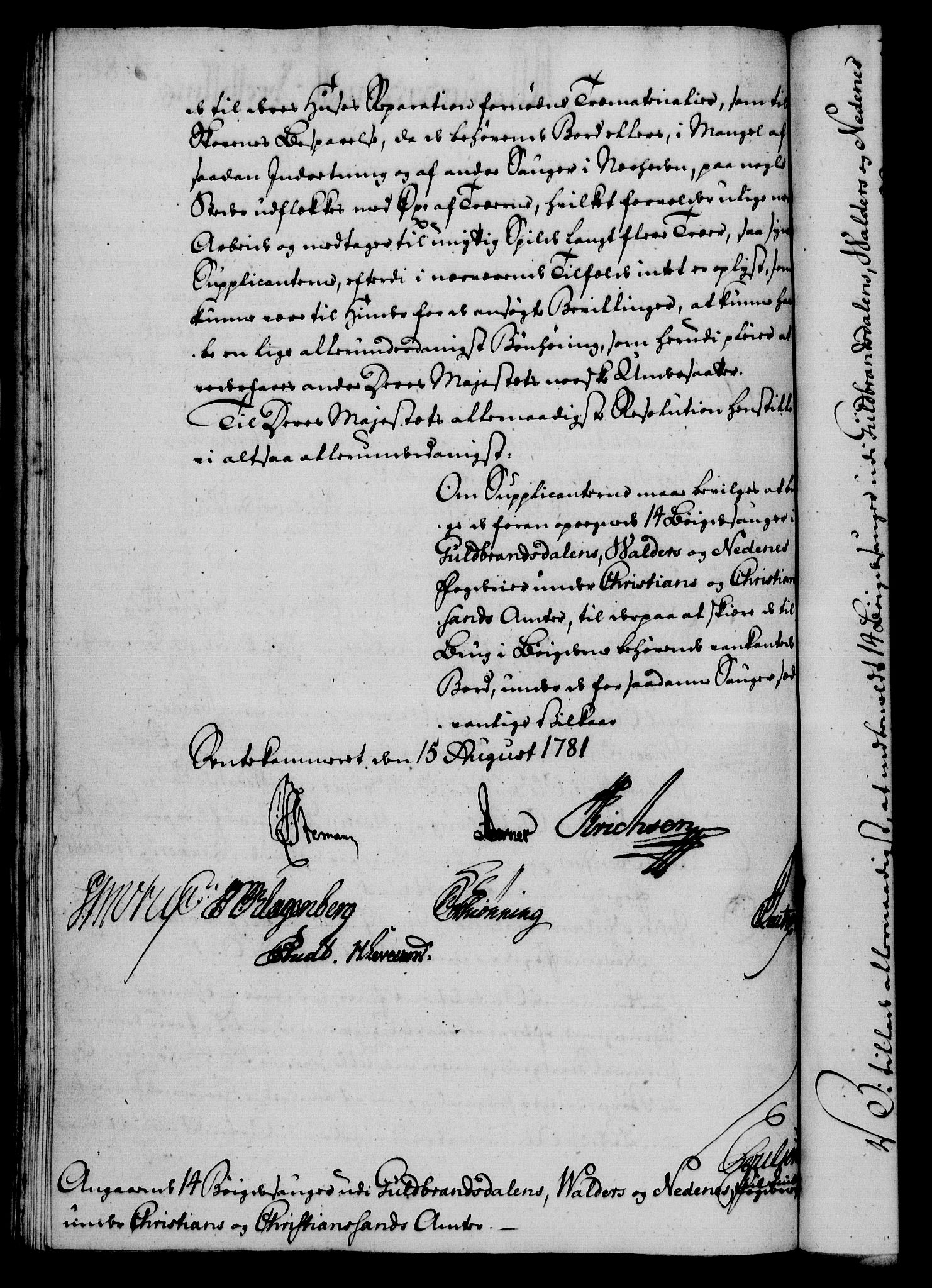 Rentekammeret, Kammerkanselliet, RA/EA-3111/G/Gf/Gfa/L0063: Norsk relasjons- og resolusjonsprotokoll (merket RK 52.63), 1781, p. 996