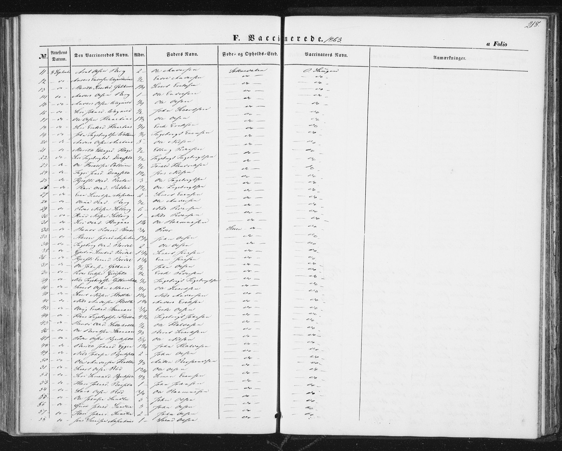 Ministerialprotokoller, klokkerbøker og fødselsregistre - Sør-Trøndelag, AV/SAT-A-1456/689/L1038: Parish register (official) no. 689A03, 1848-1872, p. 218