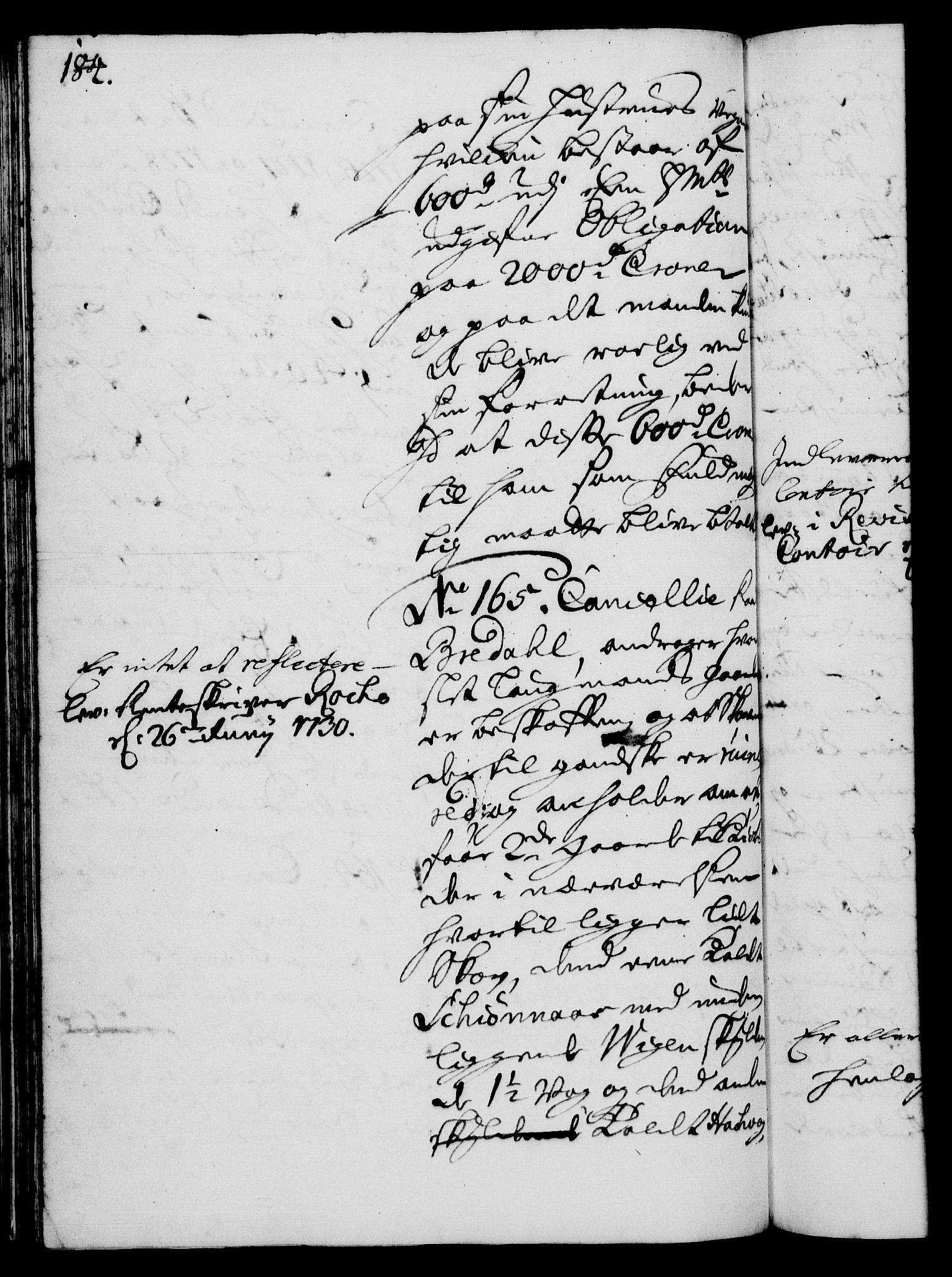 Rentekammeret, Kammerkanselliet, RA/EA-3111/G/Gh/Gha/L0012: Norsk ekstraktmemorialprotokoll (merket RK 53.57), 1730, p. 184