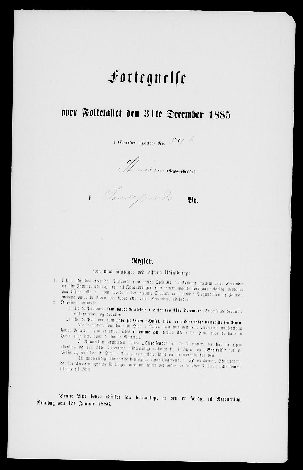 SAKO, 1885 census for 0706 Sandefjord, 1885, p. 54