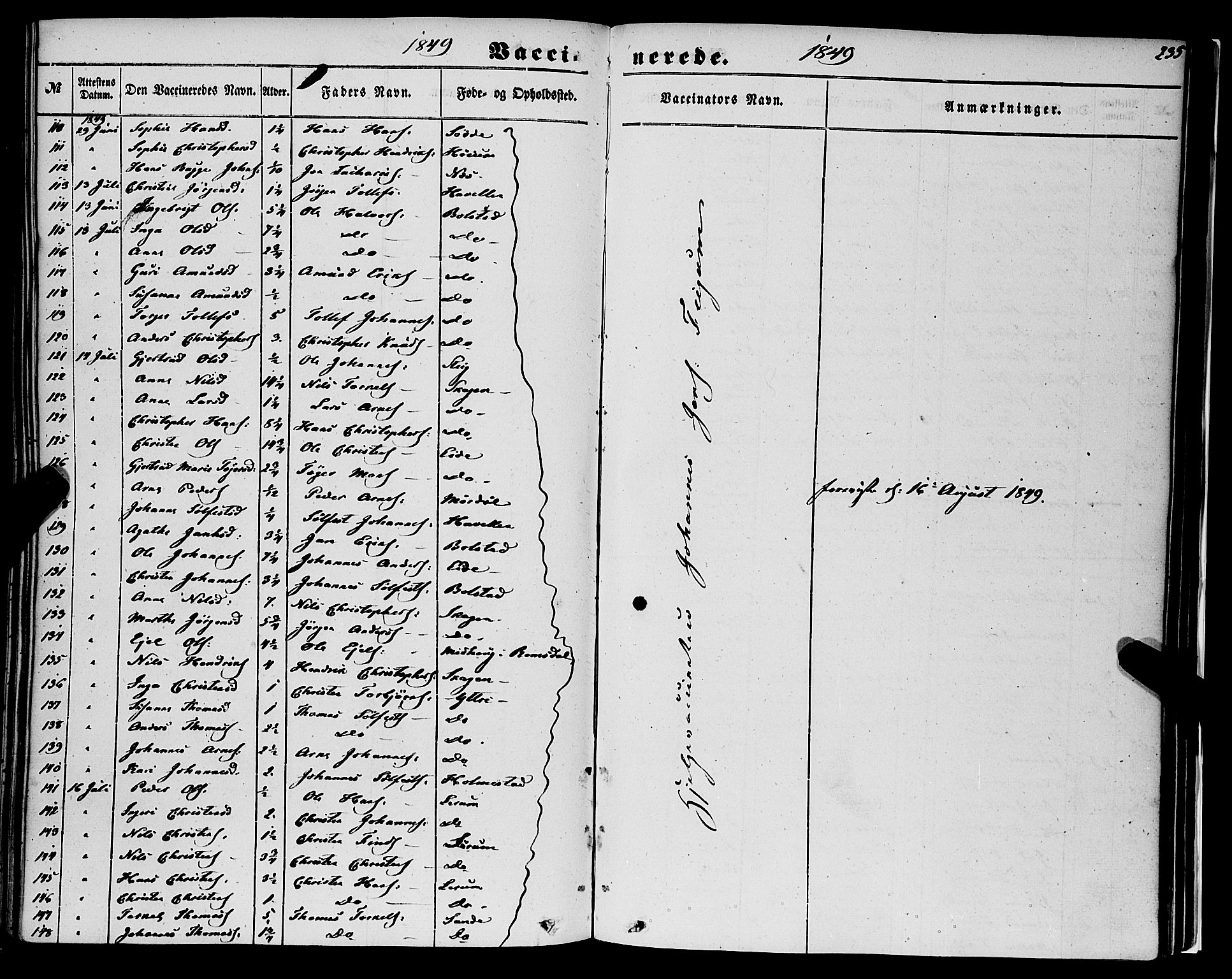 Luster sokneprestembete, AV/SAB-A-81101/H/Haa/Haaa/L0007: Parish register (official) no. A 7, 1849-1859, p. 235