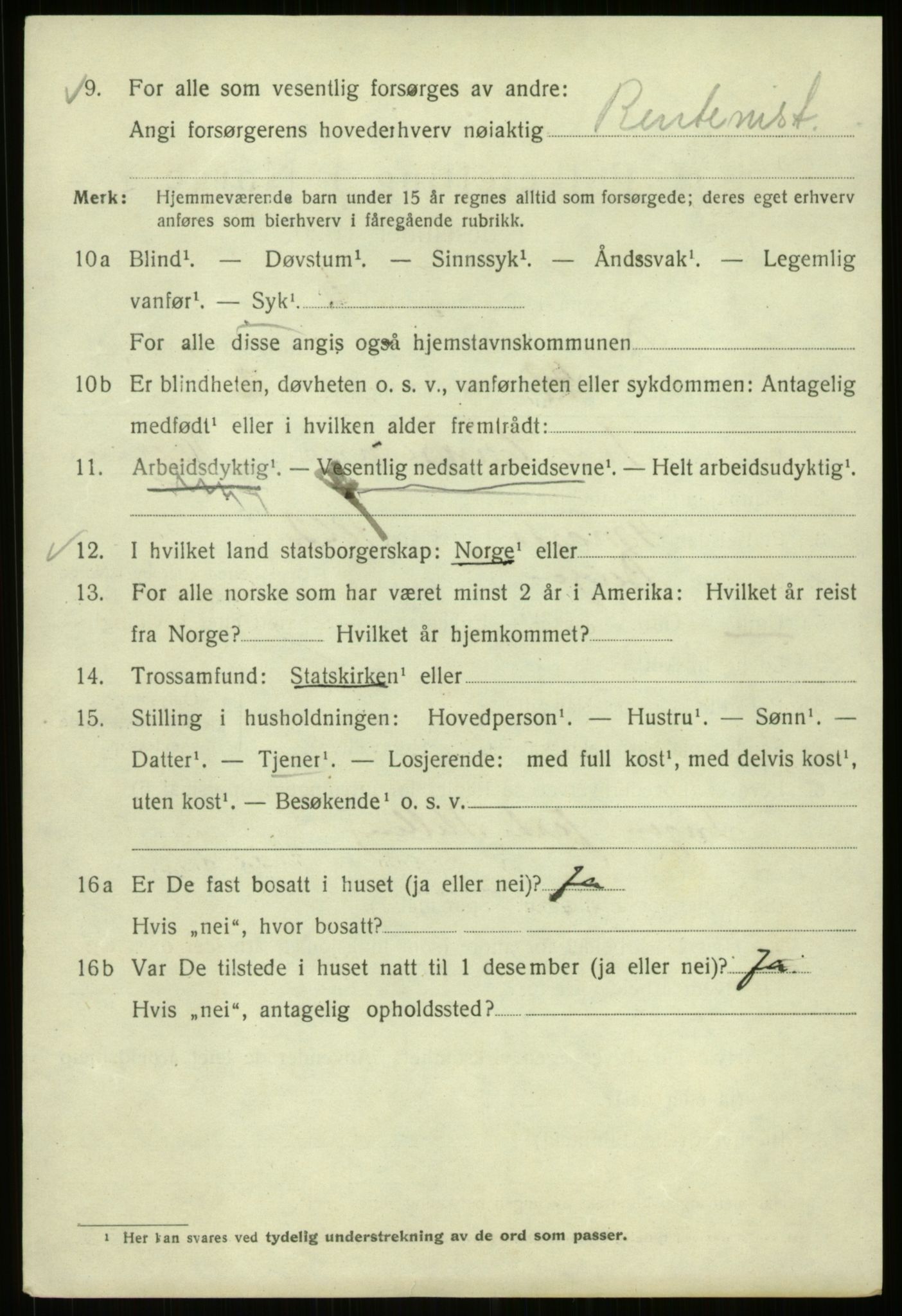 SAB, 1920 census for Bergen, 1920, p. 241603