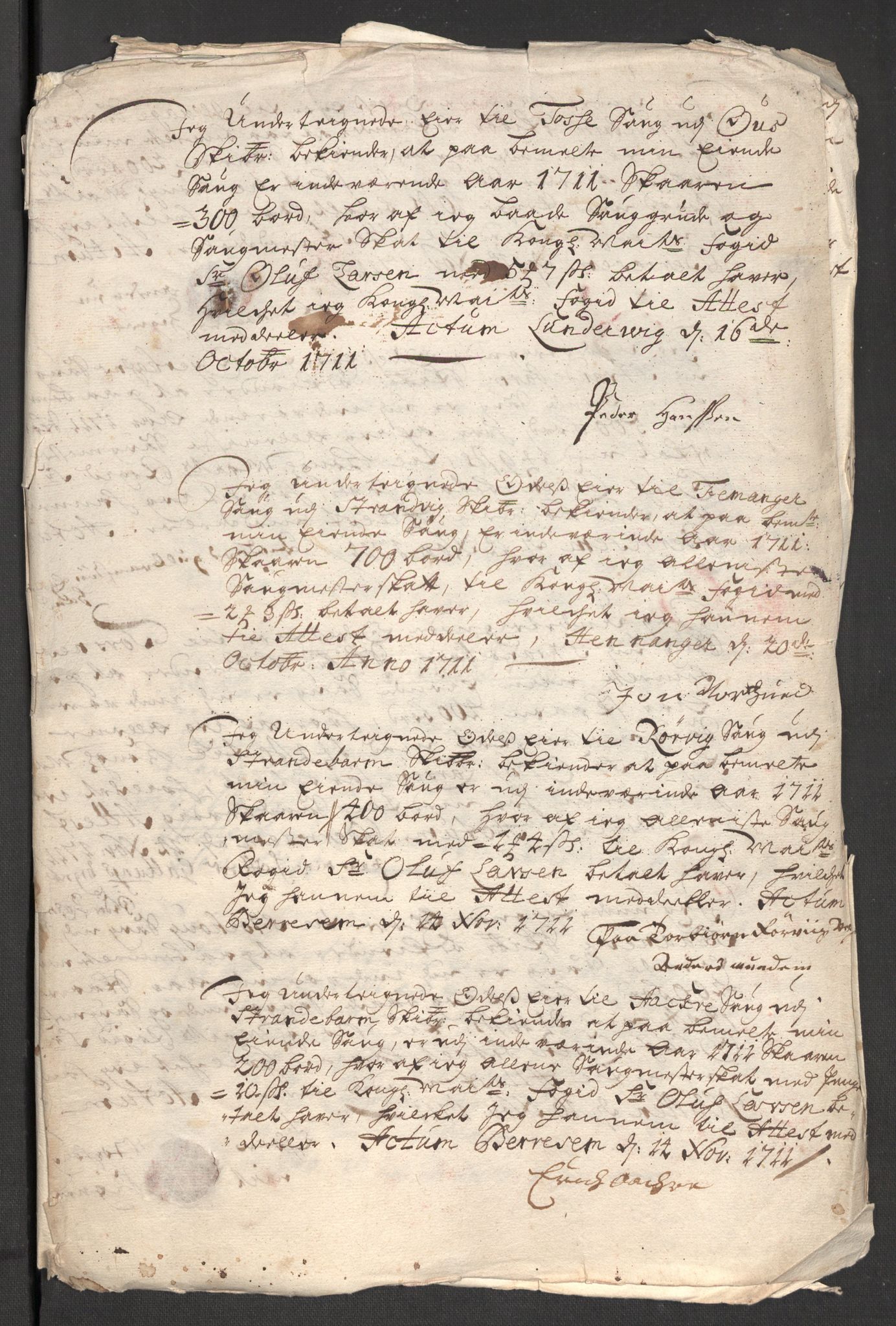 Rentekammeret inntil 1814, Reviderte regnskaper, Fogderegnskap, AV/RA-EA-4092/R48/L2987: Fogderegnskap Sunnhordland og Hardanger, 1711, p. 149