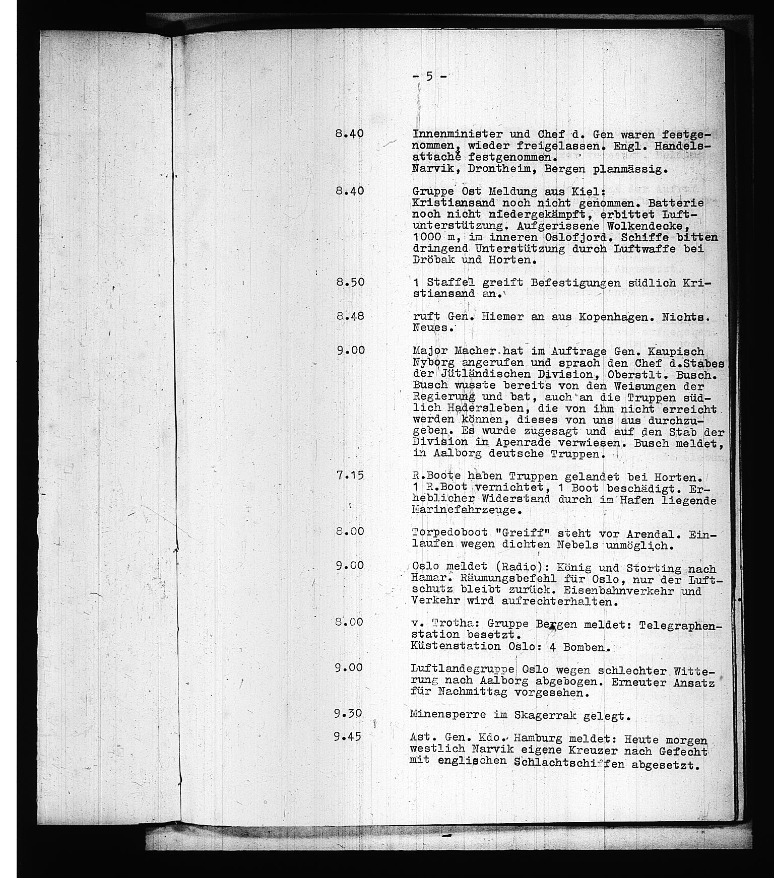 Documents Section, AV/RA-RAFA-2200/V/L0075: Amerikansk mikrofilm "Captured German Documents".
Box No. 714.  FKA jnr. 615/1954., 1940, p. 210