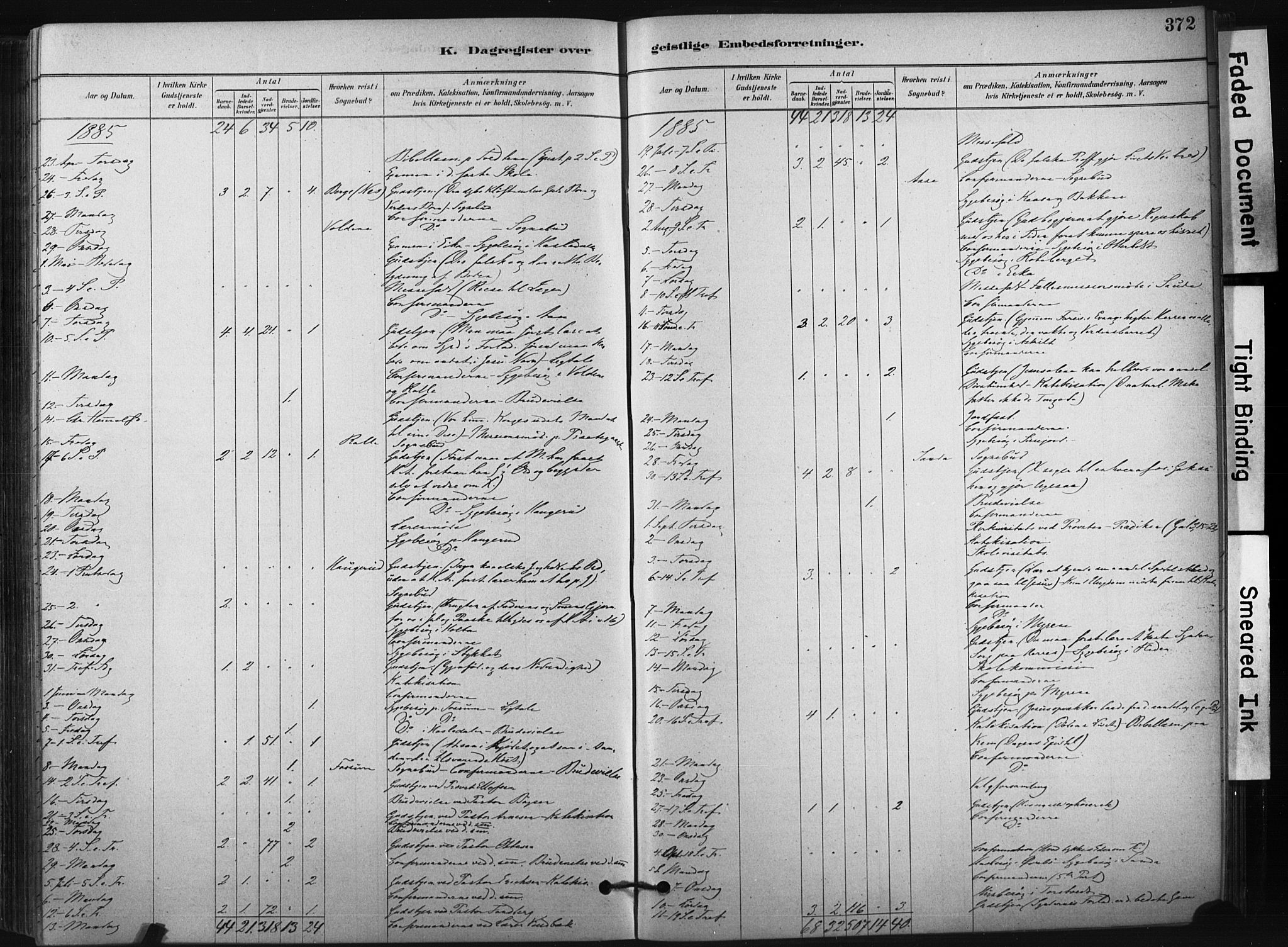 Bø kirkebøker, SAKO/A-257/F/Fa/L0010: Parish register (official) no. 10, 1880-1892, p. 372
