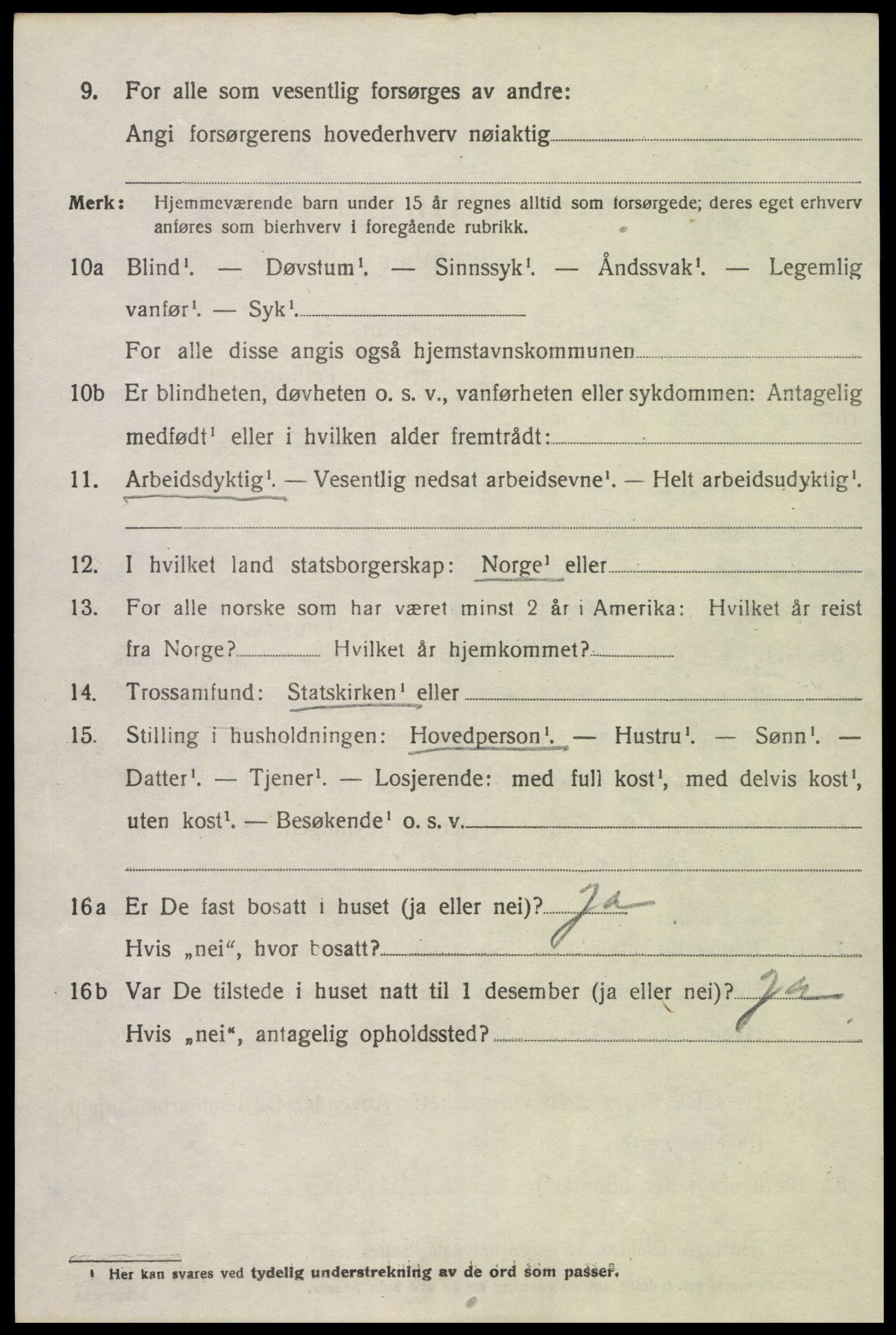 SAK, 1920 census for Vigmostad, 1920, p. 1198