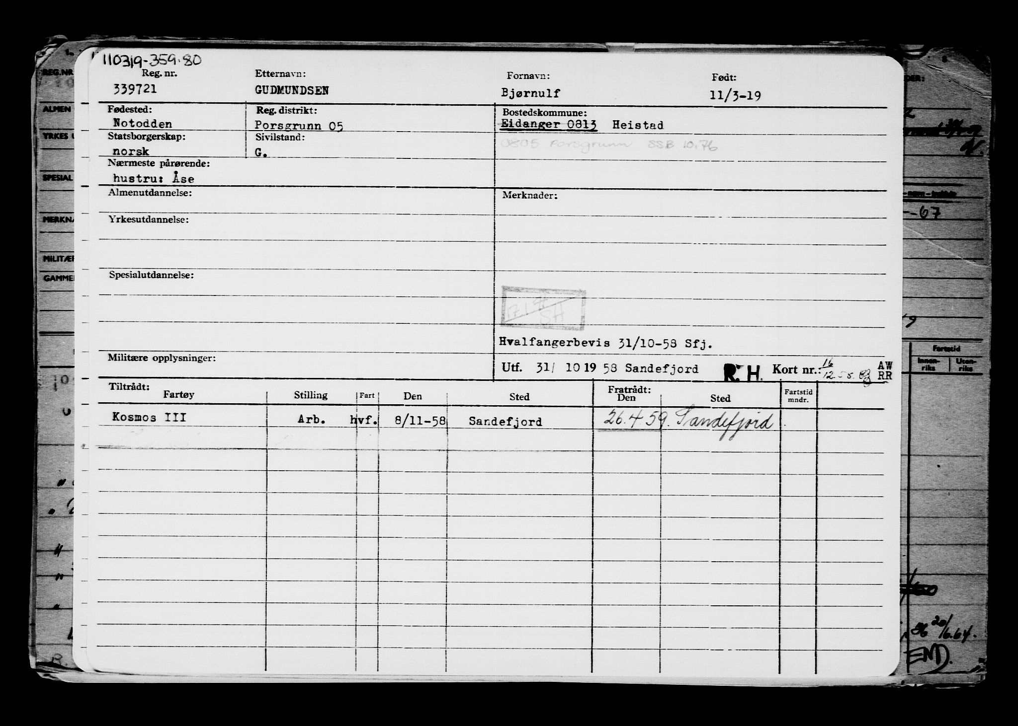 Direktoratet for sjømenn, AV/RA-S-3545/G/Gb/L0167: Hovedkort, 1919, p. 35