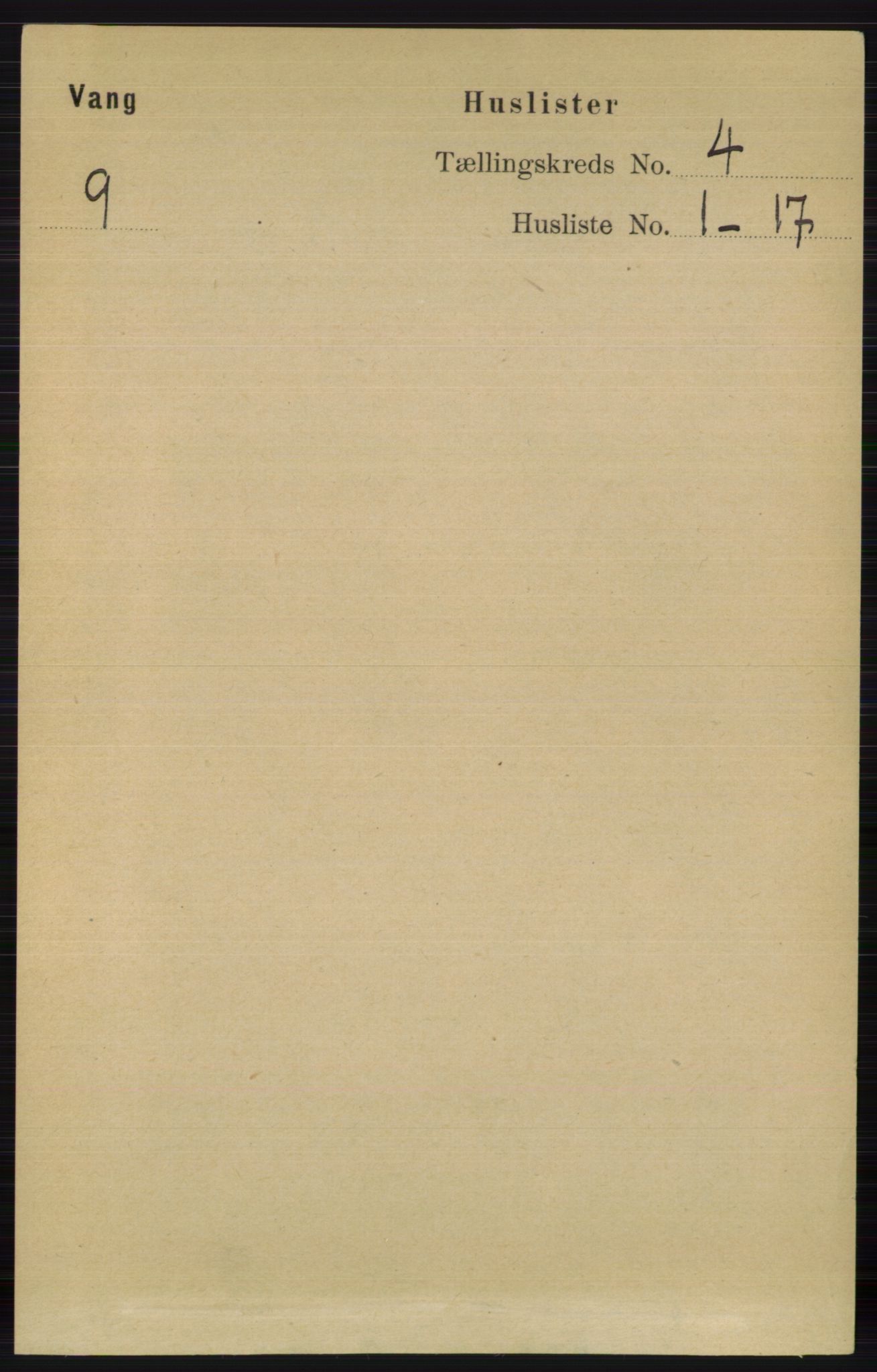 RA, 1891 census for 0545 Vang, 1891, p. 874