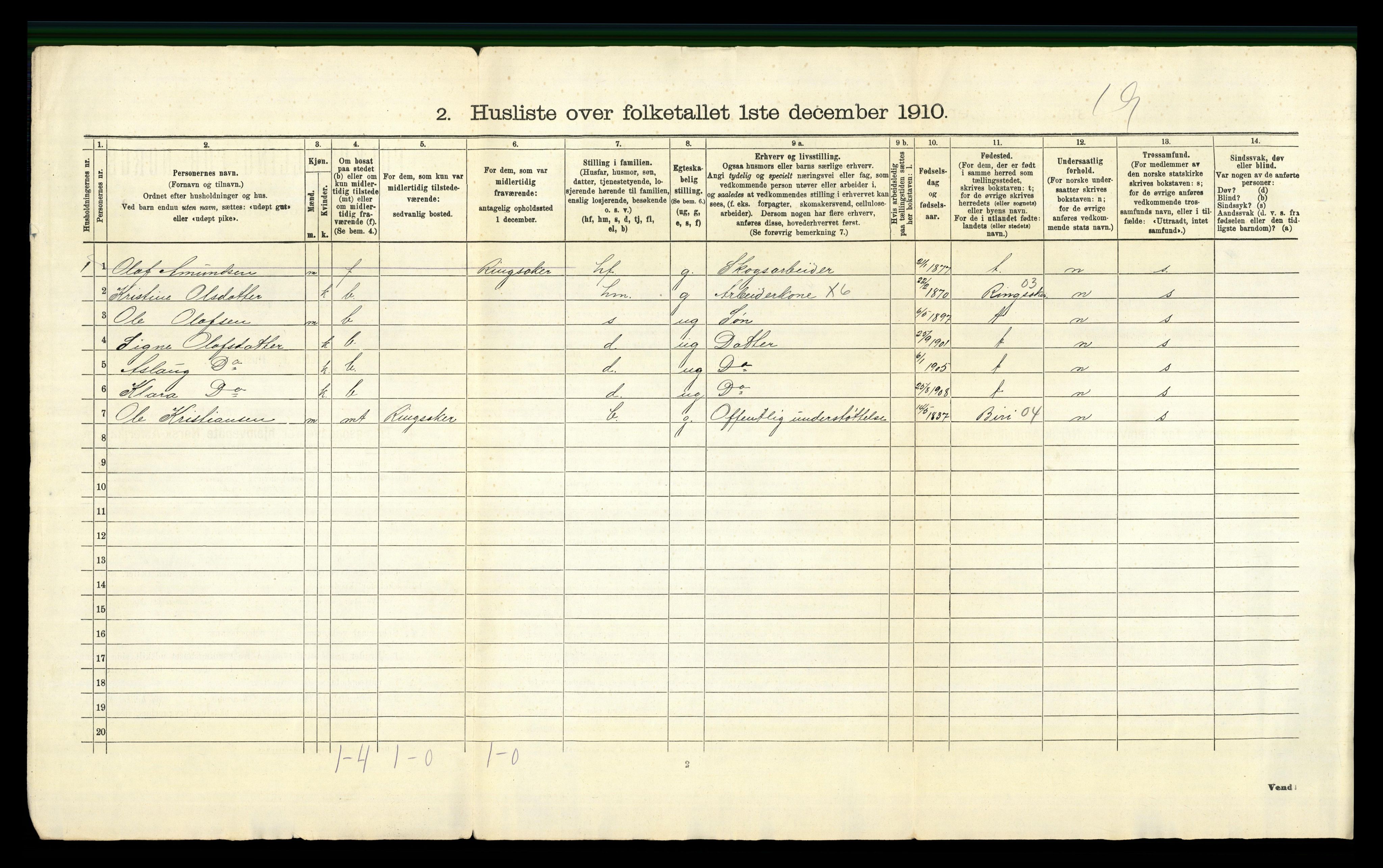 RA, 1910 census for Fåberg, 1910, p. 57