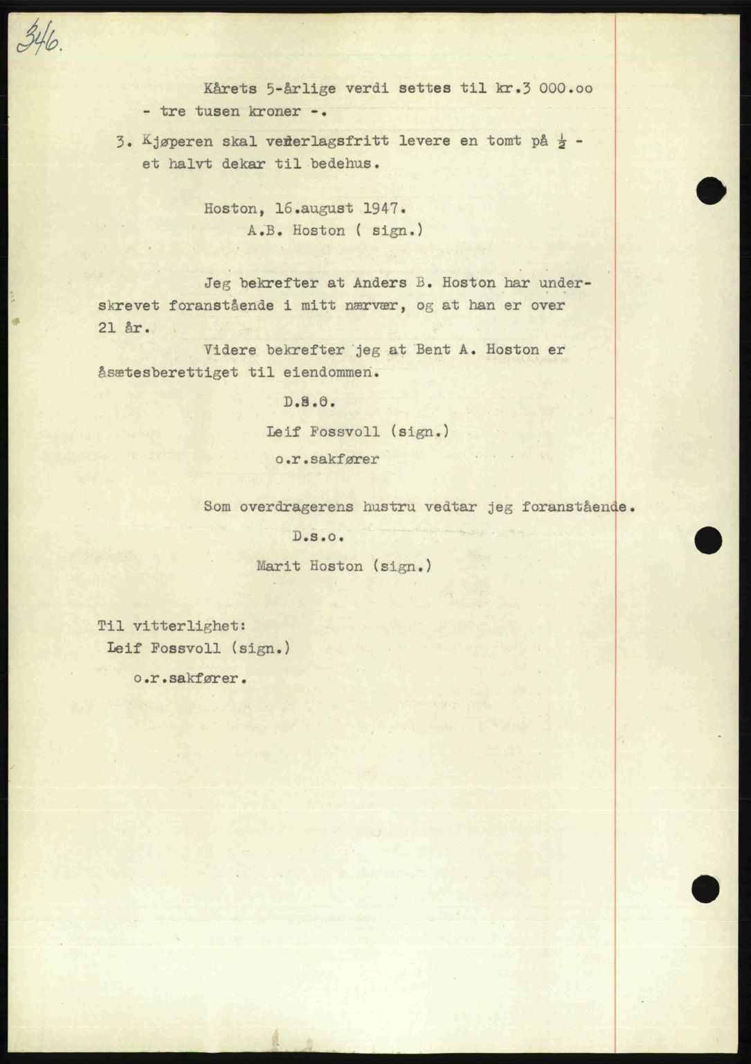 Orkdal sorenskriveri, SAT/A-4169/1/2/2C: Mortgage book no. A, 1947-1947, Diary no: : 1150/1947