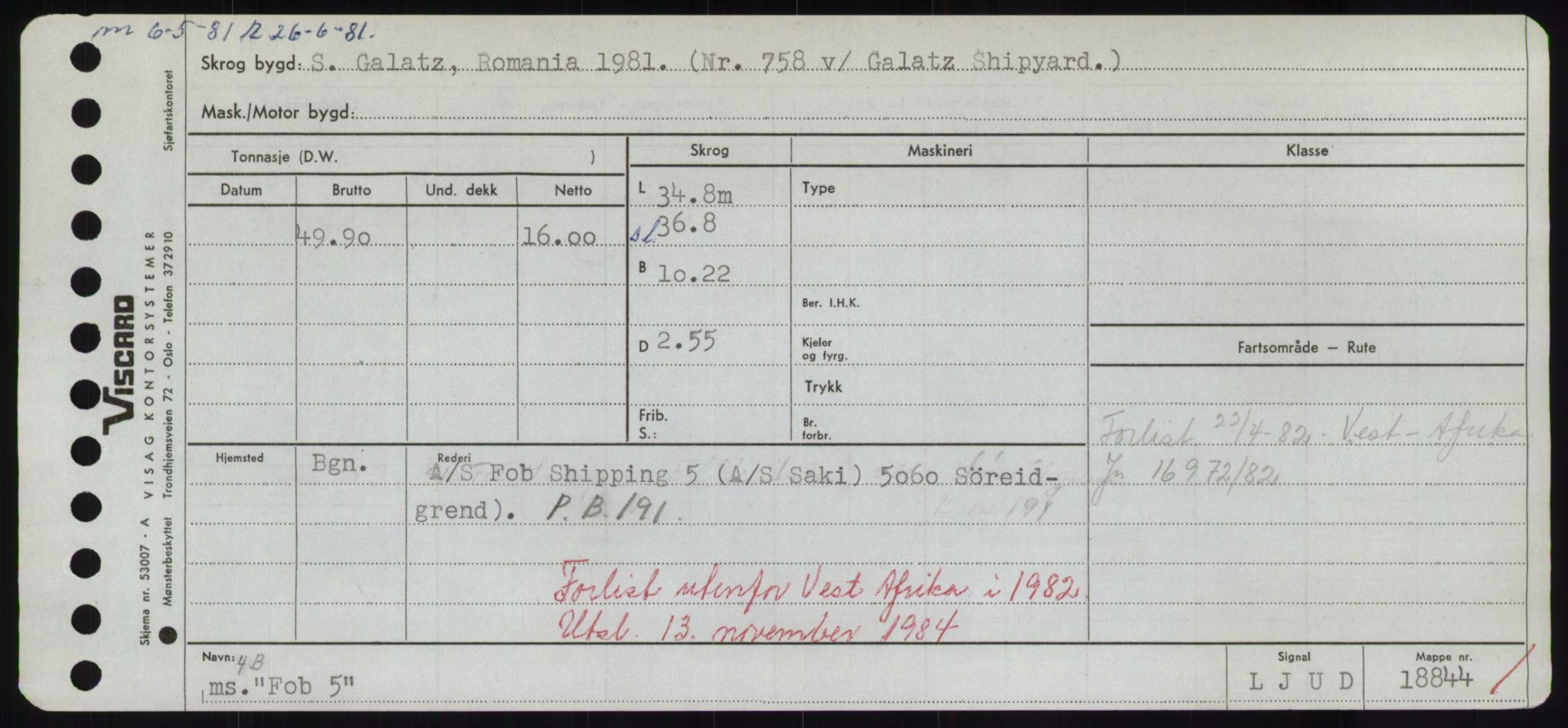 Sjøfartsdirektoratet med forløpere, Skipsmålingen, RA/S-1627/H/Hd/L0011: Fartøy, Fla-Får, p. 105