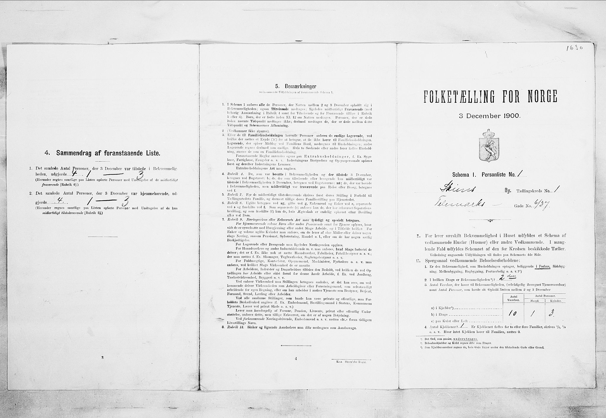 SAKO, 1900 census for Skien, 1900, p. 90