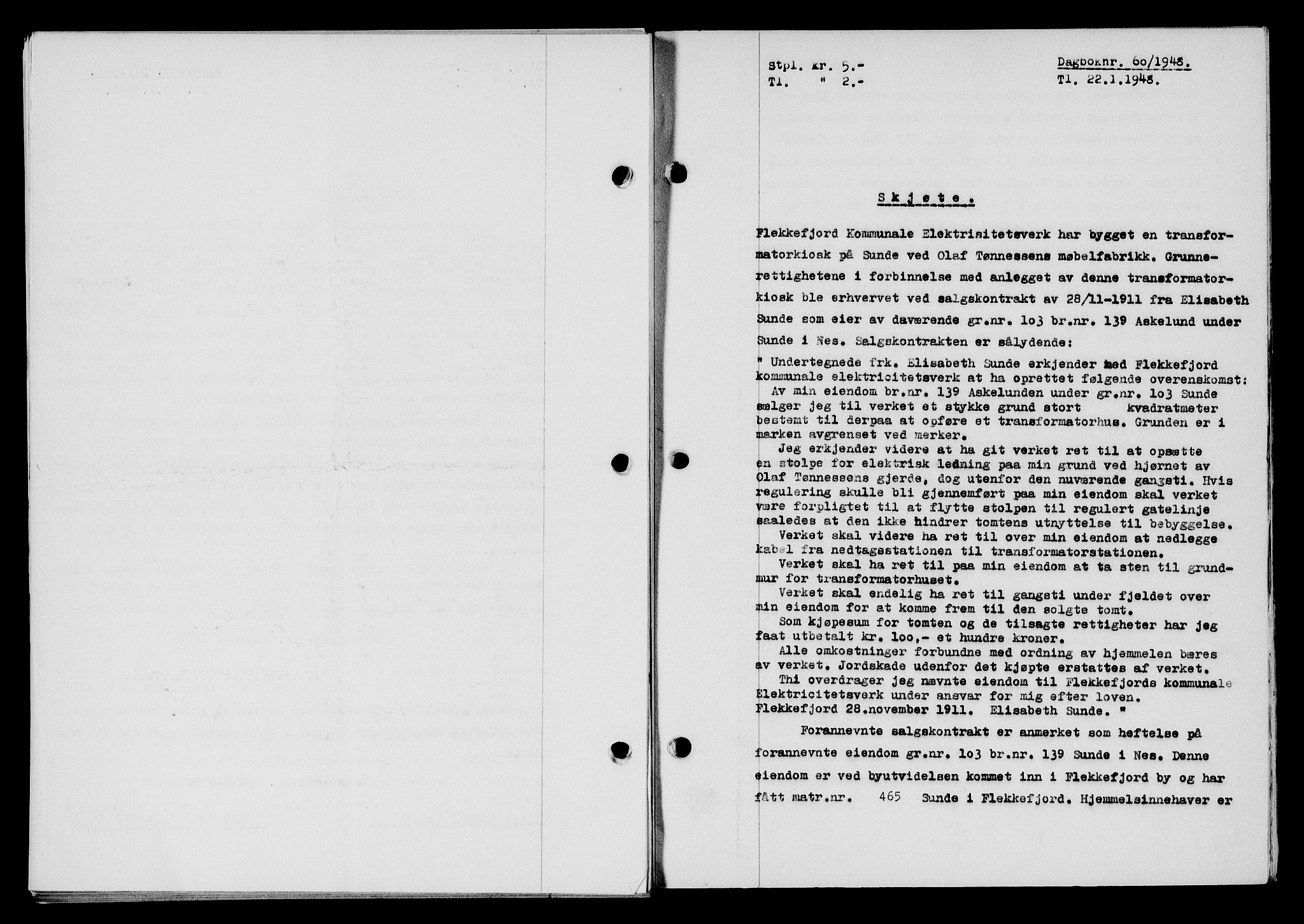 Flekkefjord sorenskriveri, AV/SAK-1221-0001/G/Gb/Gba/L0063: Mortgage book no. A-11, 1947-1948, Diary no: : 60/1948