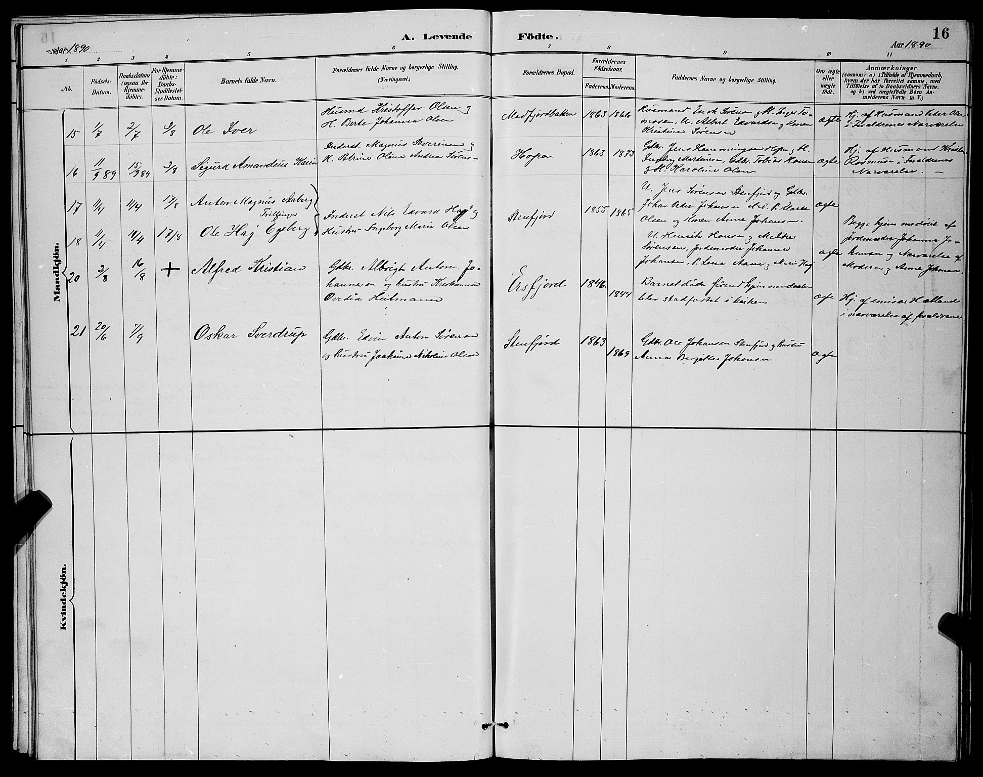 Berg sokneprestkontor, AV/SATØ-S-1318/G/Ga/Gab/L0004klokker: Parish register (copy) no. 4, 1887-1897, p. 16