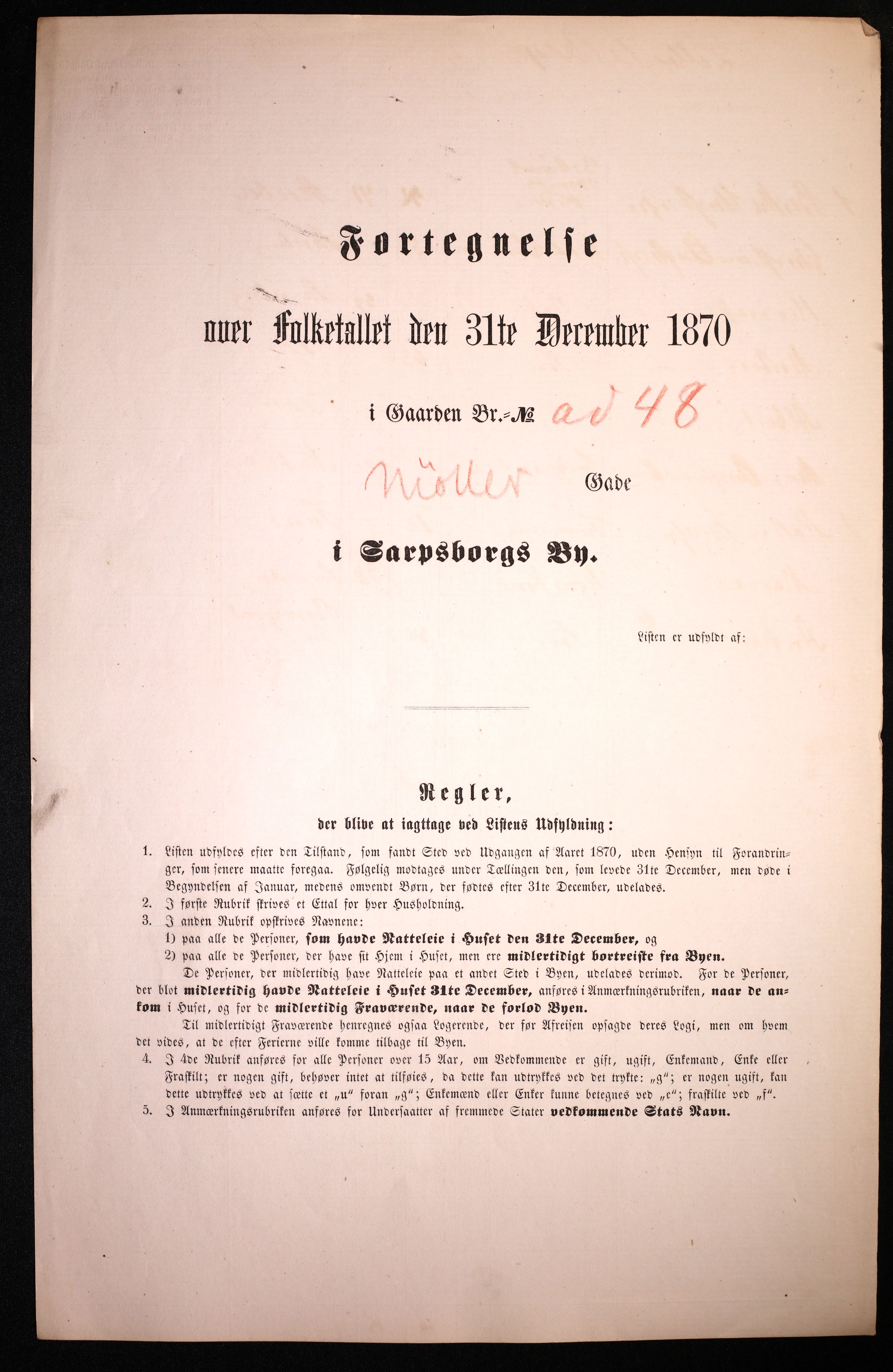 RA, 1870 census for 0102 Sarpsborg, 1870, p. 305