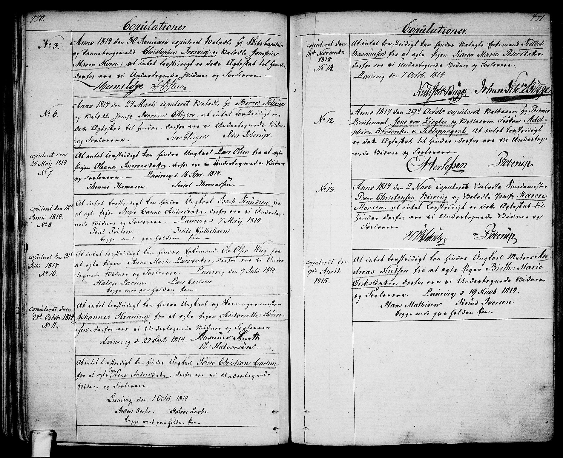 Larvik kirkebøker, AV/SAKO-A-352/G/Ga/L0002: Parish register (copy) no. I 2, 1807-1830, p. 440-441