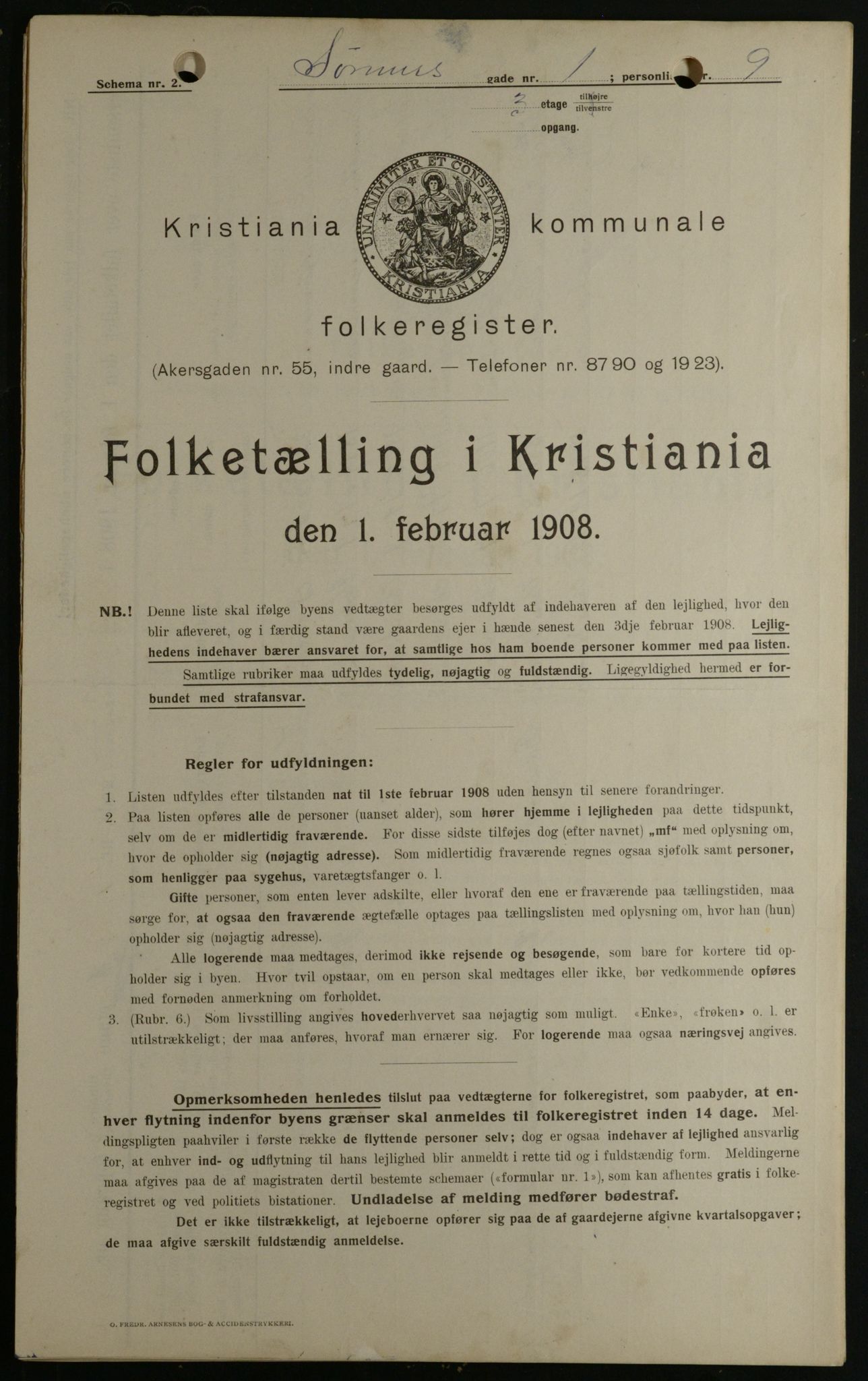 OBA, Municipal Census 1908 for Kristiania, 1908, p. 96060