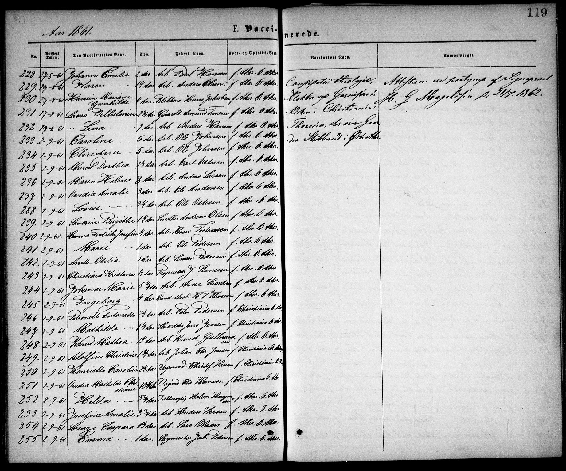 Østre Aker prestekontor Kirkebøker, AV/SAO-A-10840/F/Fa/L0002: Parish register (official) no. I 2, 1861-1878, p. 119