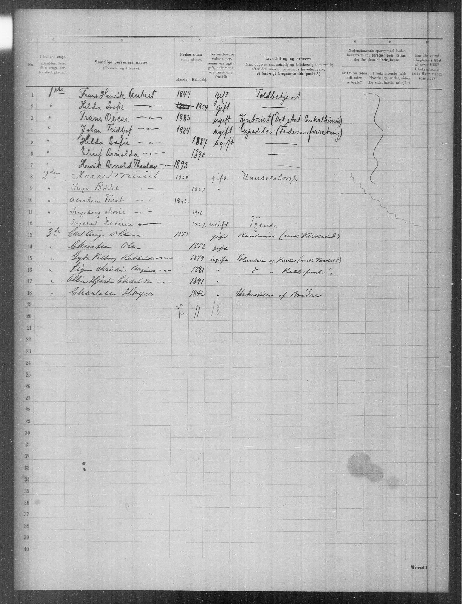 OBA, Municipal Census 1903 for Kristiania, 1903, p. 3825